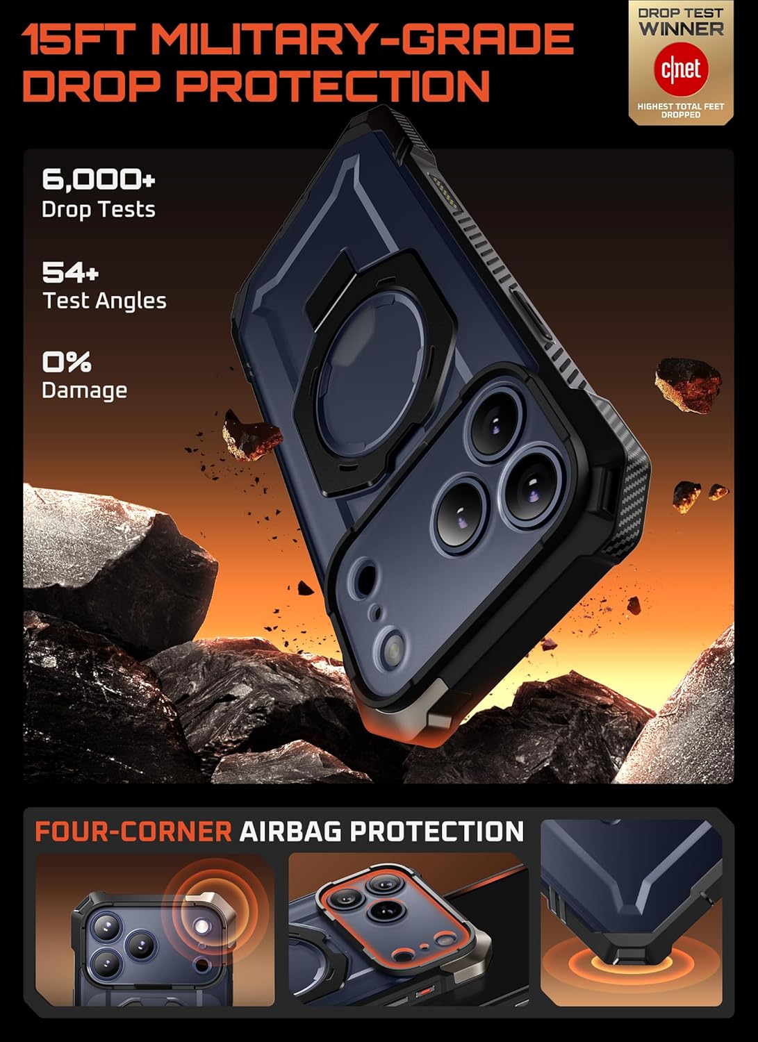 SUPCASE for iPhone 17 Pro Case with Kickstand (Unicorn Beetle Grip), [Camera Control Cover] [Compatible with MagSafe] [Military-Grade Drop Protection] Heavy Duty Magnetic Phone Case, Black - Image 3