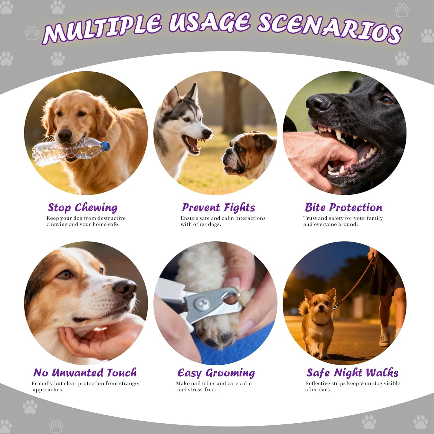 6 Sizes Dog Breathable Basket Muzzle Set for Small Medium Large Dogs Soft Nylon with Adjustable Straps Breathable Mesh Design Prevents Biting Scavenging for Walking Grooming and Training - Image 5