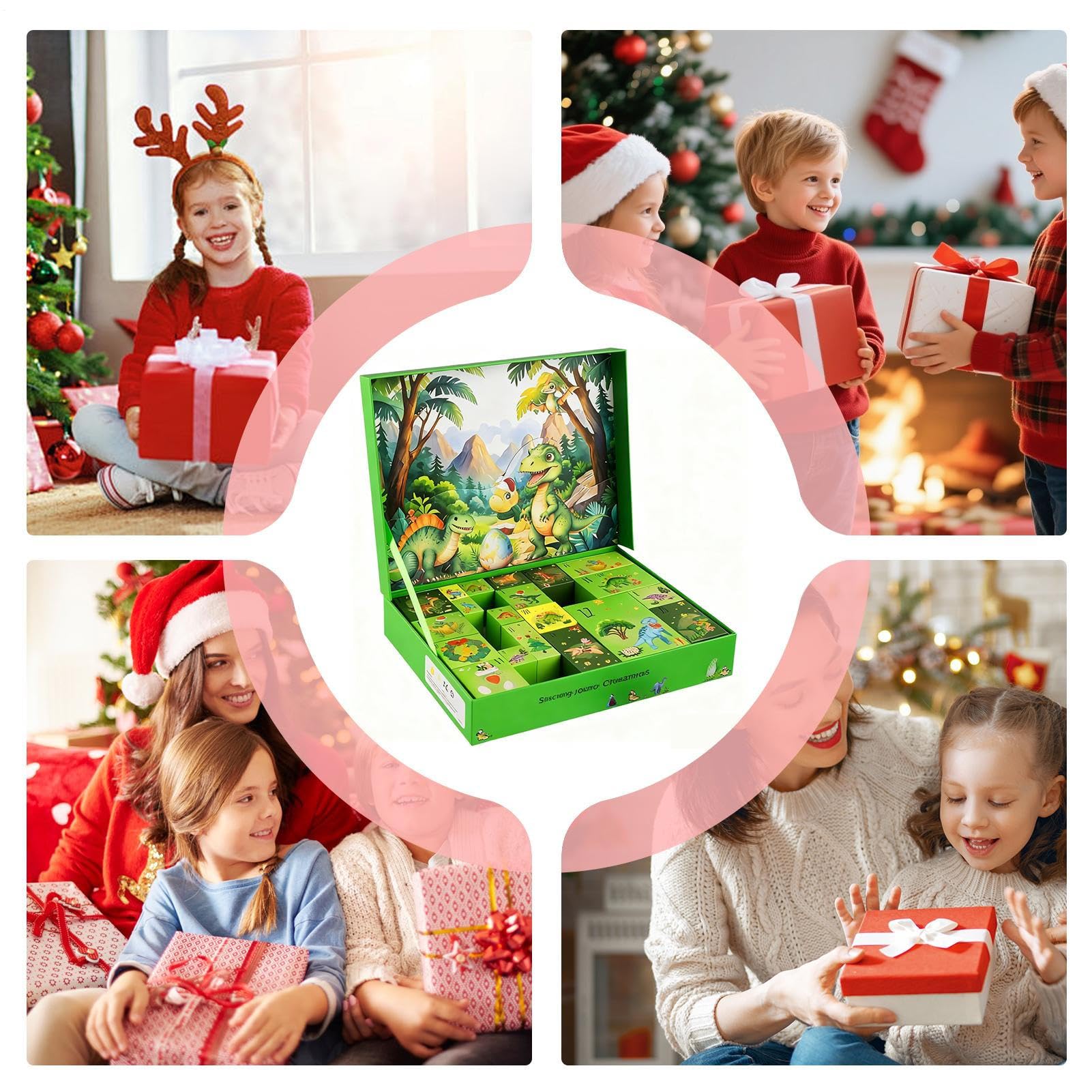 Dinosaurier Adventskalender Weihnachten 2025 24 Tage Spielzeugfahrzeug | Kinder Auto Spielzeug Countdown Kalender für Kinder Sammler Wohnzimmer Schlafzimmer Studierzimmer Partygastgeschenk Winterf