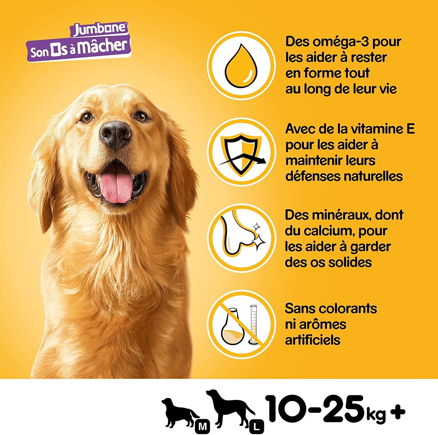 PEDIGREE JUMBONE Kauknochen für mittelgroße Hunde, 10 – 25 kg, 12 Beutel mit je 2 Knochen – Leckereien mit Rindfleisch und Geflügel – ideale Belohnung für die Beschäftigung, Erziehung und Freude des