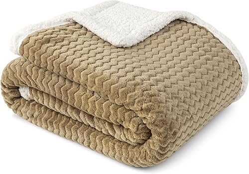 Miniatura 1 de PAVILIA manta de forro polar sherpa prémium, suave, acolchada, reversible, cálida y acogedora de microfibra lisa para sofá