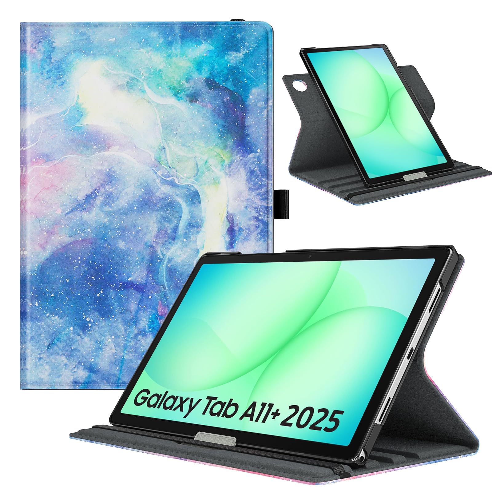 TiMOVO Drehbare Hülle für Samsung Galaxy Tab A11+/A11 Plus 11 Zoll 2025 (SM-X230/‎X236/‎‎X238), 90° Rotations-Stand, Tablet Hülle mit Auto Aufwachen/Schlafen