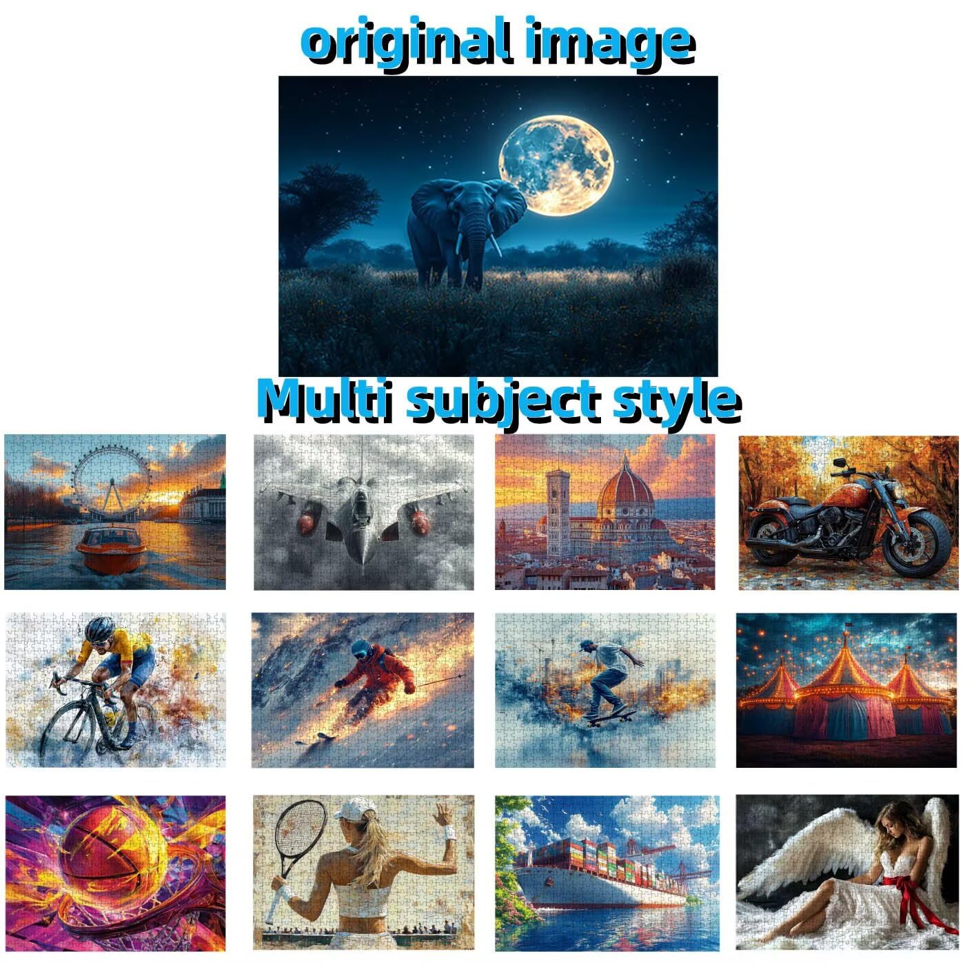 Puzzle 2000 Piezas Luna, Puzzle 2000 Piezas Adulto Cielo Estrellado, Rompecabezas de Madera para Adultos 70 x 100cm, Puzzles para Toda la Familia Cuadros Decoracion Salon Modernos Regalo RXPT-10389