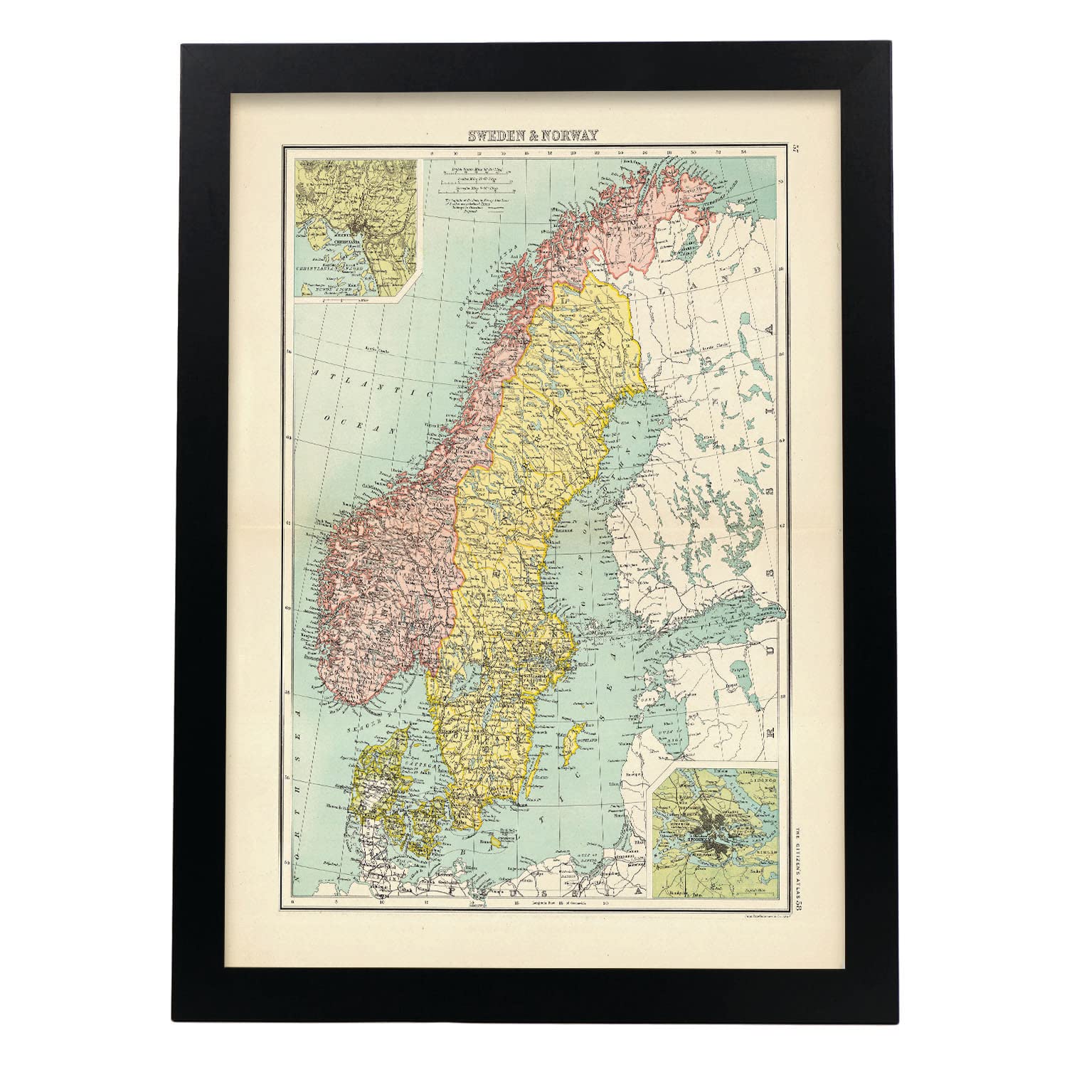 Nacnic Sweden Norway Poster art, Size A3 No frame. Pictorical style Print for the decoration of living room walls, bedrooms, offices...