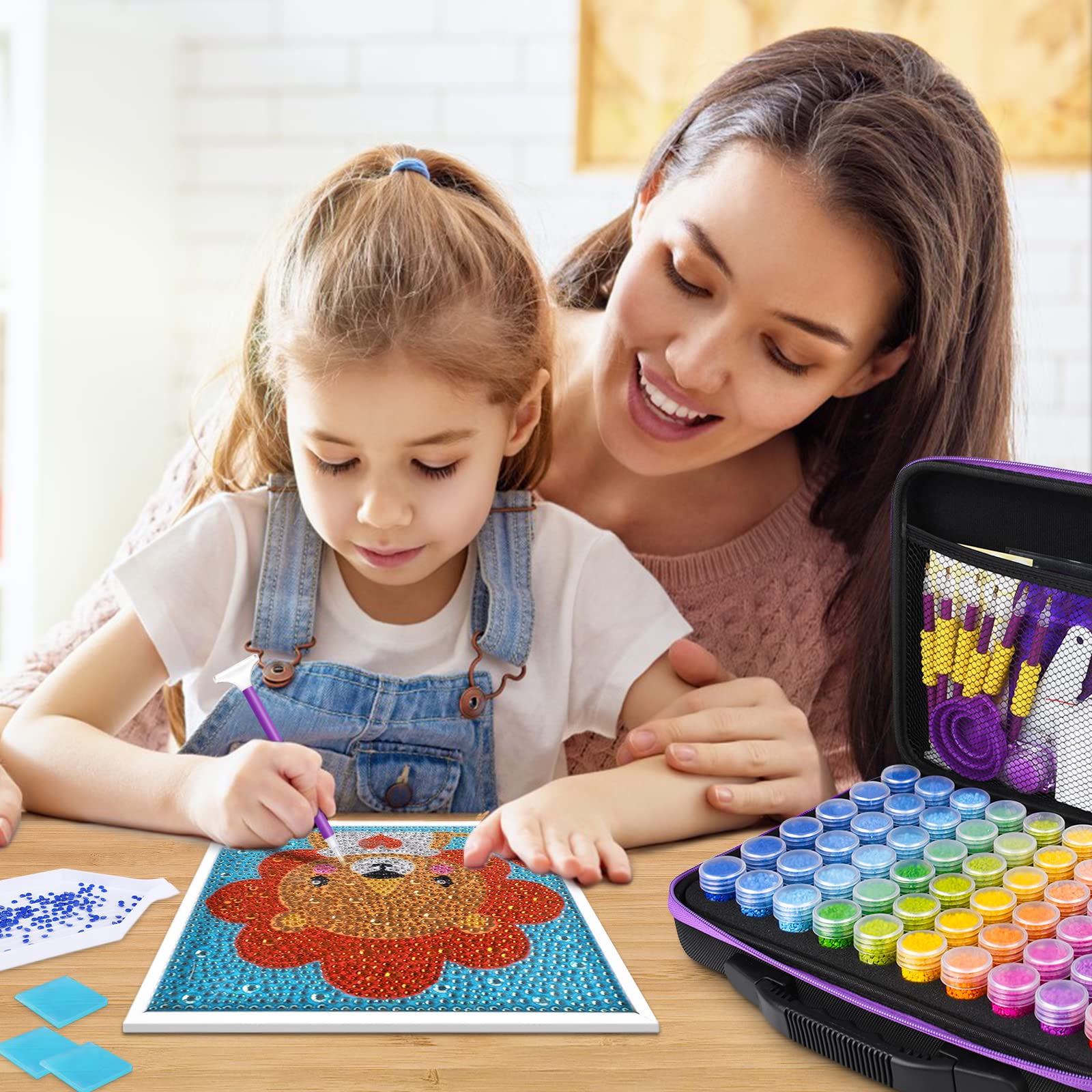 JOYBOY Diamond Painting Kit Completo,60 Slots Diamant Painting Accessori,per Fai da Te,Unghie,Gioielli,Artigianato d'Arte
