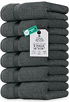 Vista 86 de DAN RIVER Paquete de 6 toallas de mano de alta calidad (16 x 28 pulgadas), 100% algodón, ultra suaves, ligeras, altamente absorbentes, para baño