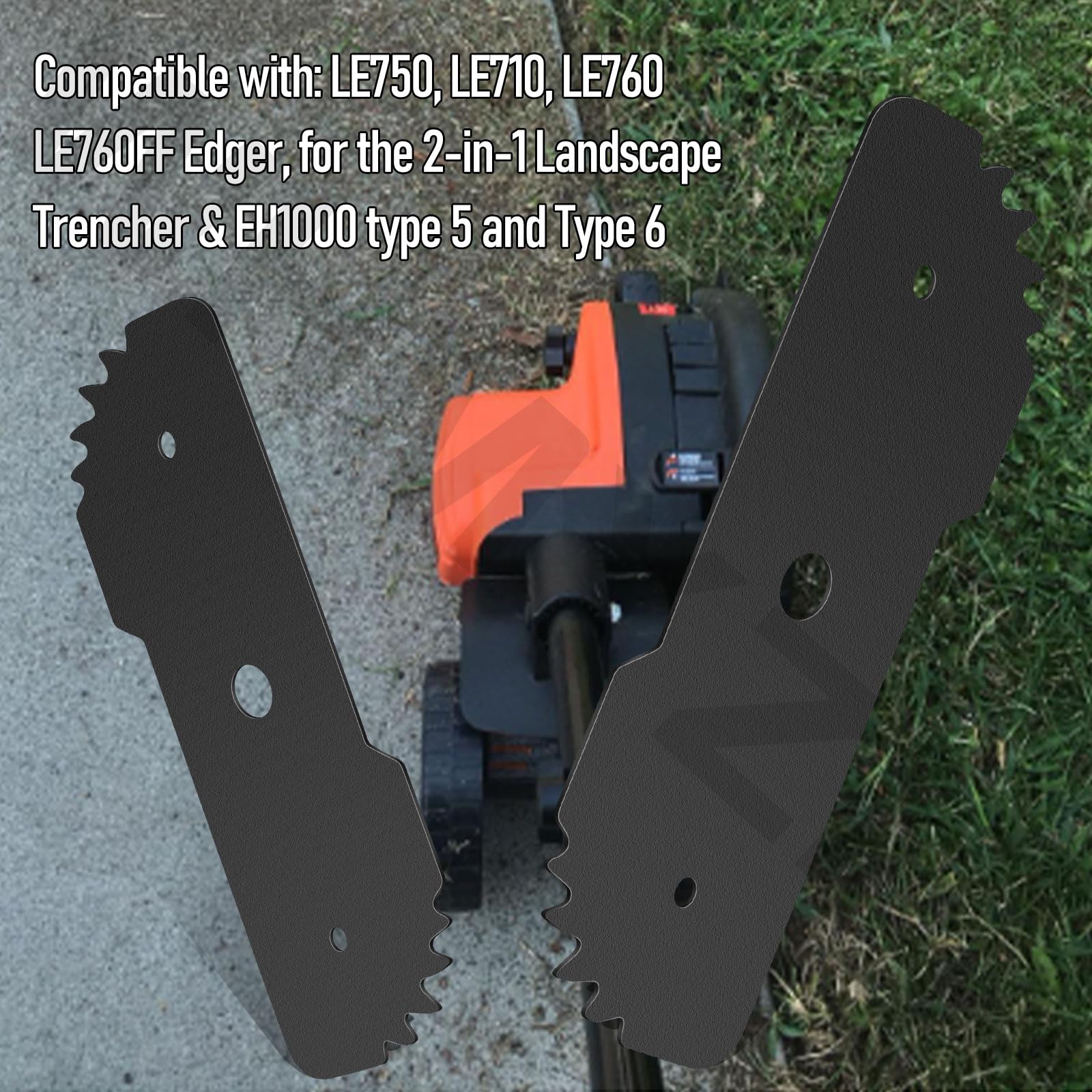 Paquete de 6 cuchillas de repuesto EB-007 de 7-1/2 pulgadas Edge Hog Heavy compatibles con Black Decker LE750 LE710 LE760FF LE760/Craftsman CMEED400 - Cuchillas de repuesto para