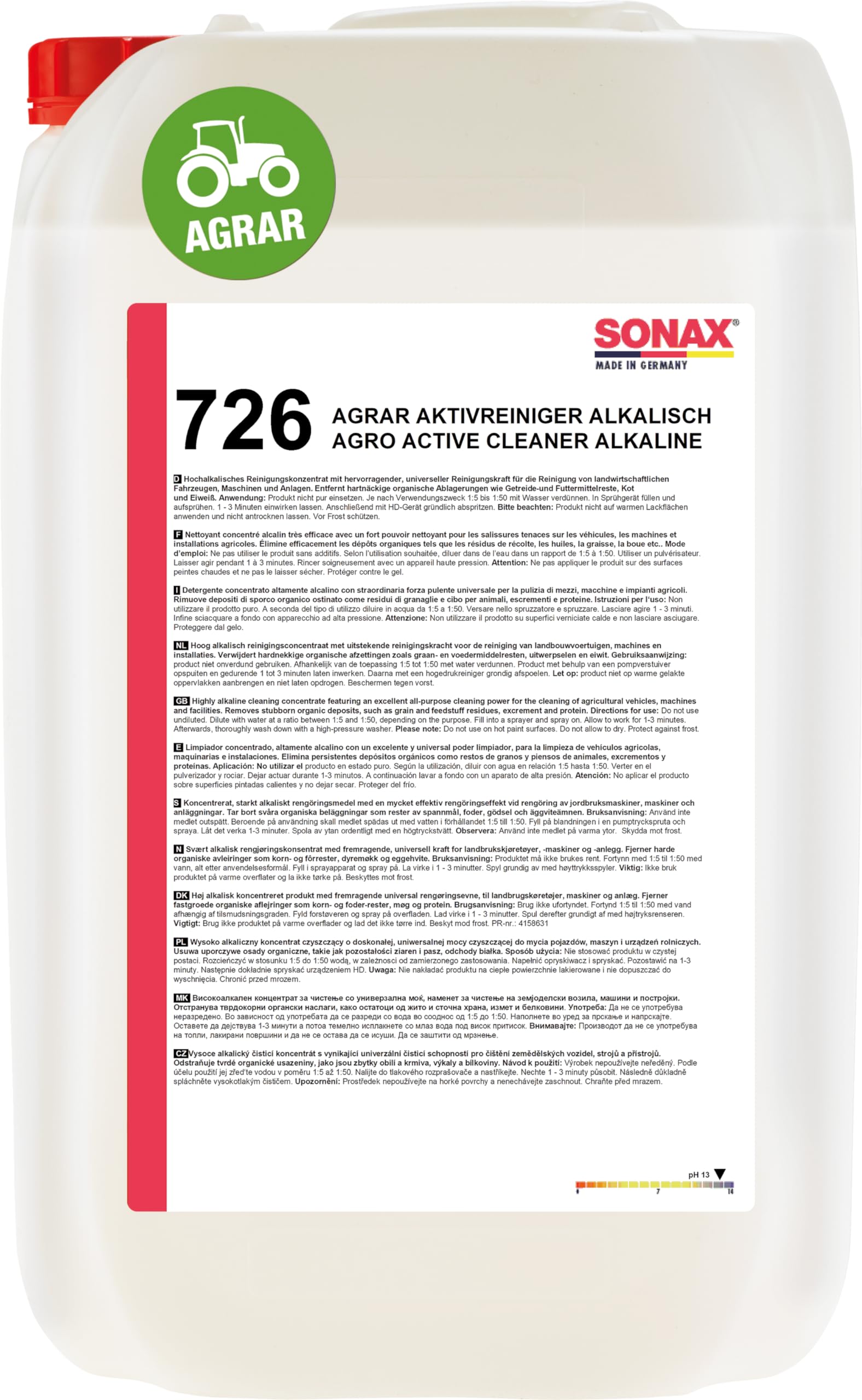 SONAX AGRAR AktivReiniger alkalisch 25 l