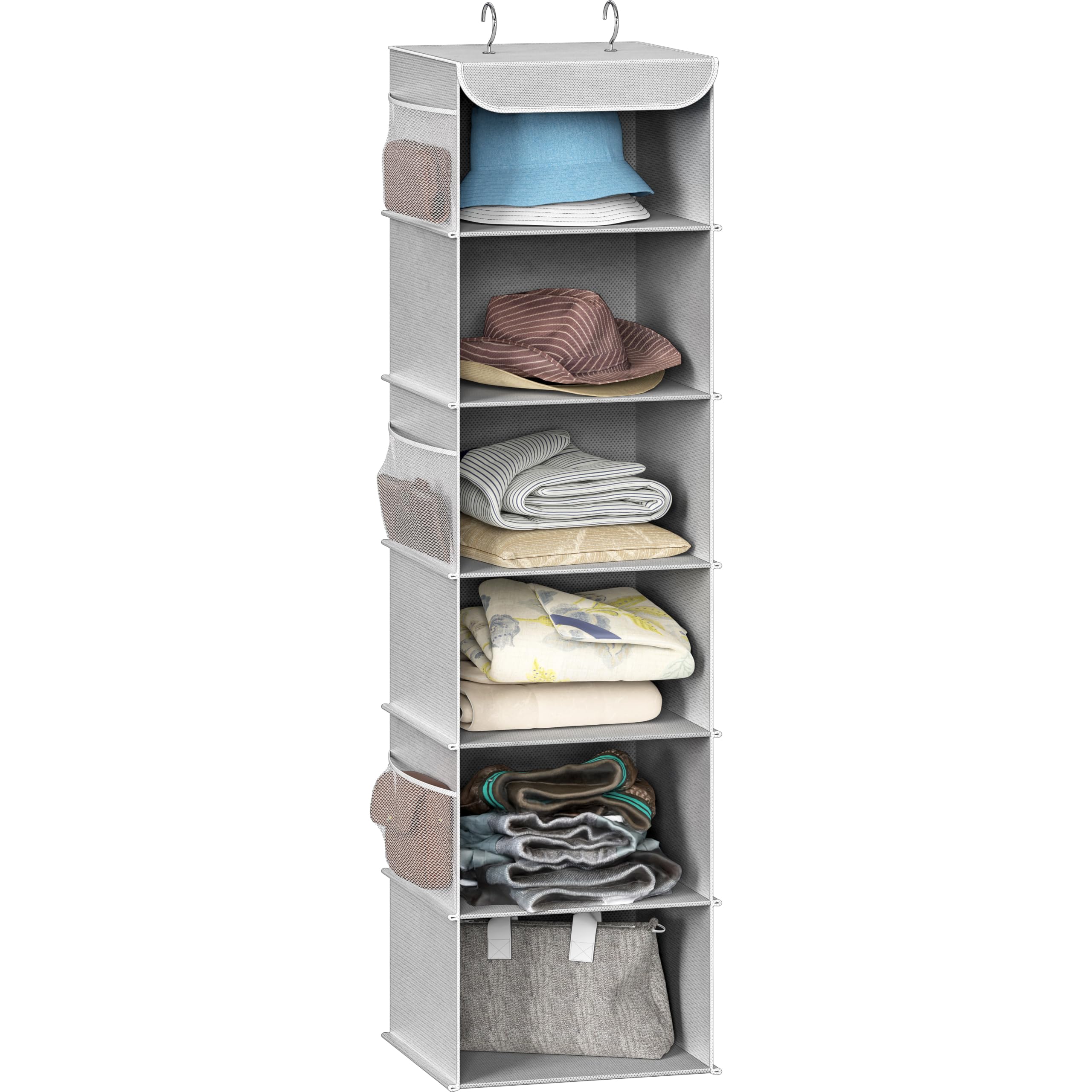 Simple Houseware 6 Shelf Hanging Closet Organizer, Gray