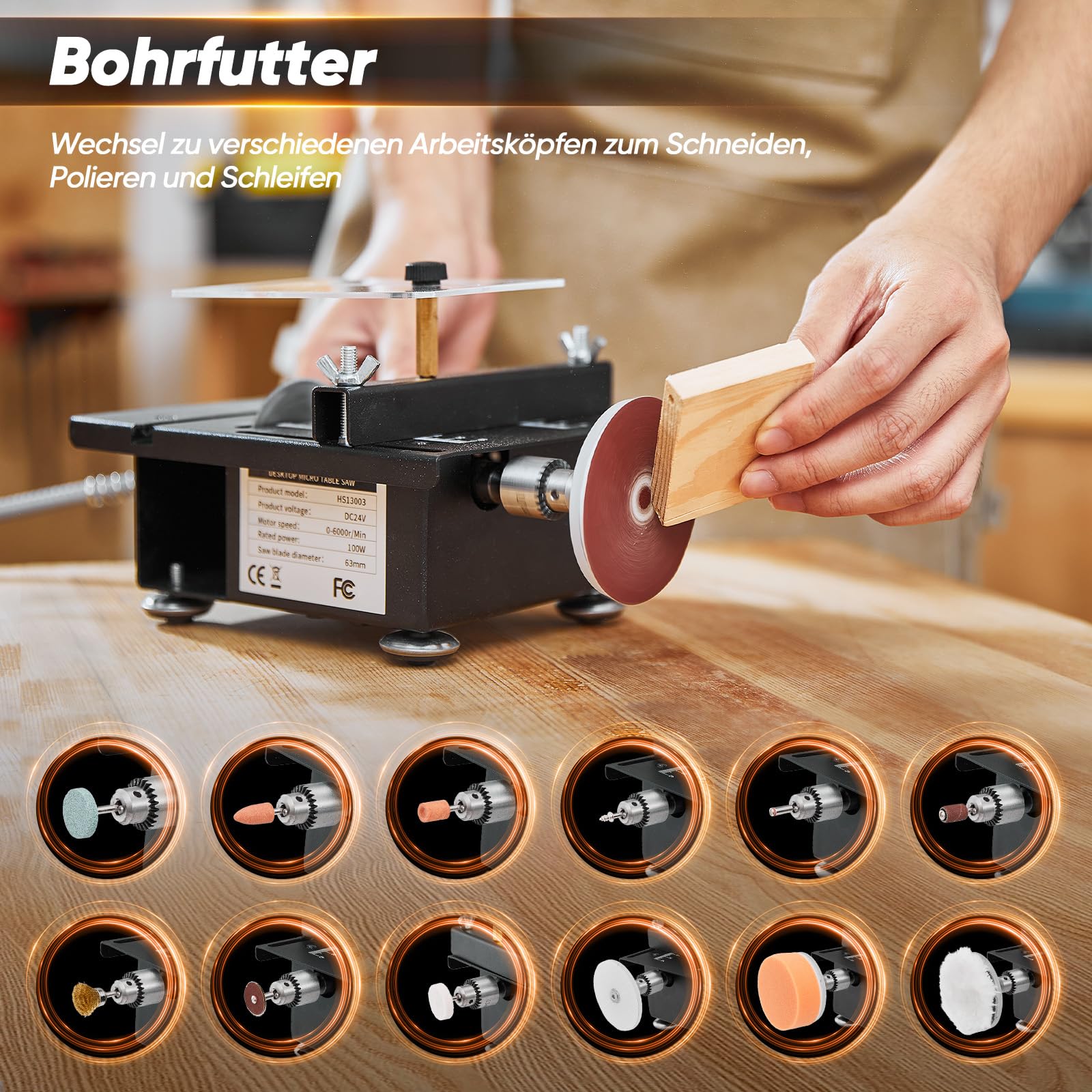 Saker Mini-Multifunktions-Tischsäge,Mini Tischsägen für das Handwerk,Tragbare MinisTisch-Elektro-Säge für das Schneiden von Holz,Geschwindigkeiten und Winkel einstellbar mit mehr Zubehör für das Schne