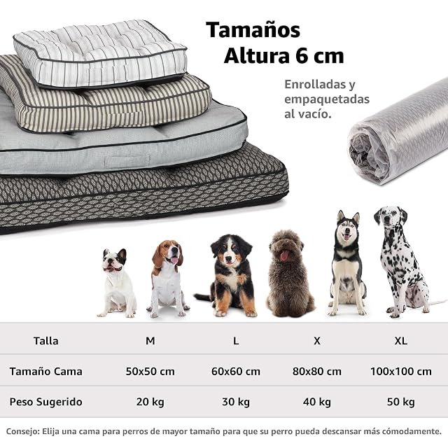 Foto 5 de 7 de Cama Perro Muy Grande - Colchoneta Jacquard Elegante Tacto Nube - Suave Cálida y Sofisticada