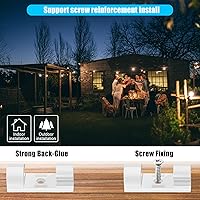 Vista 4 de XHF 50 piezas de clips de cable autoadhesivos medianos blancos, clips de cable para gestión de cables y organizador de cables para debajo