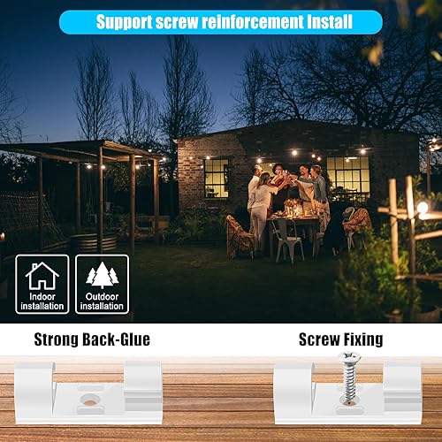 Miniatura 4 de XHF 50 piezas de clips de cable autoadhesivos medianos blancos, clips de cable para gestión de cables y organizador de cables para debajo del