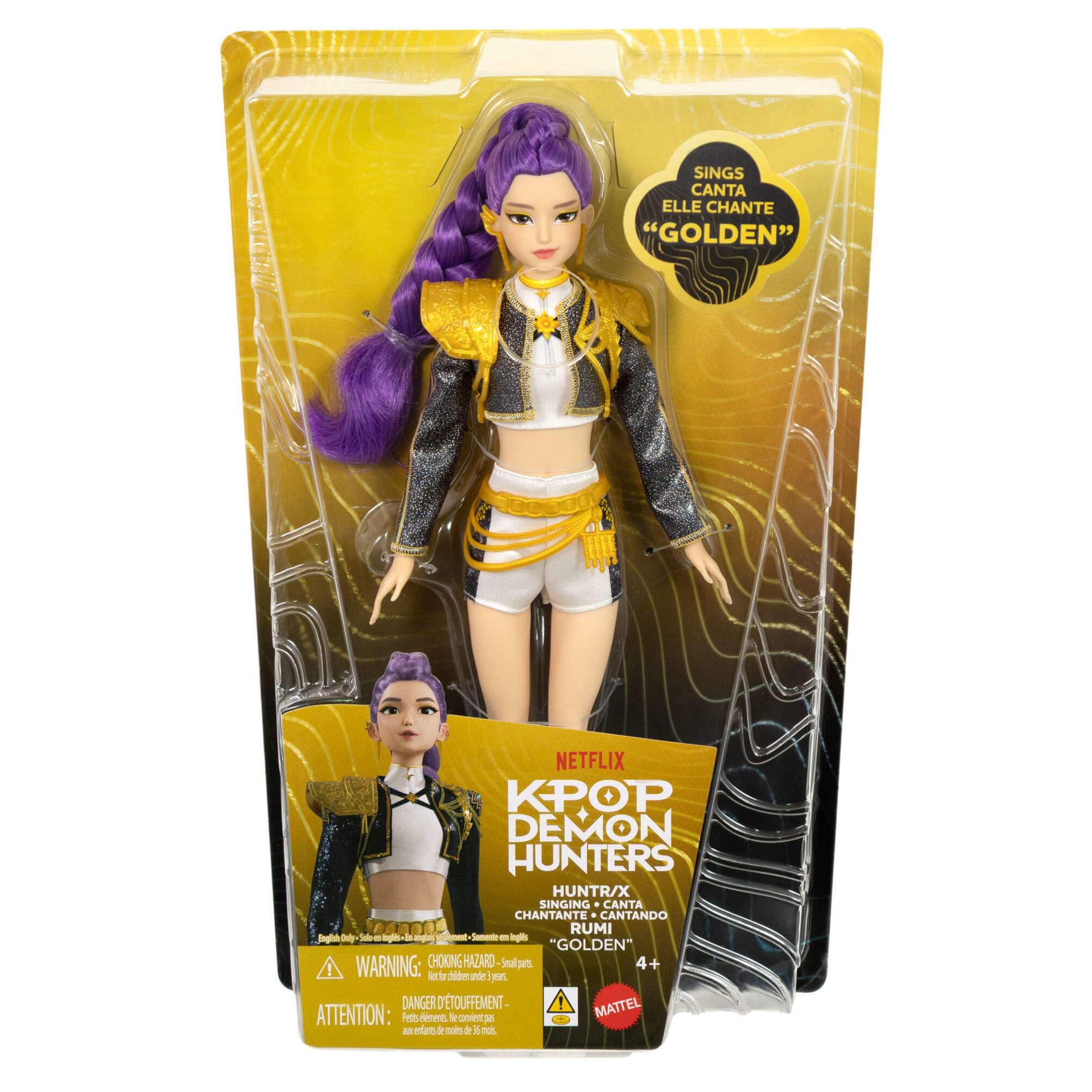 Mattel KPOP Demon Hunters HUNTR/X Rumi “Golden” Muñeca Cantante | Con conjunto distintivo removible, 5 articulaciones, inspirada en la película, JRN40