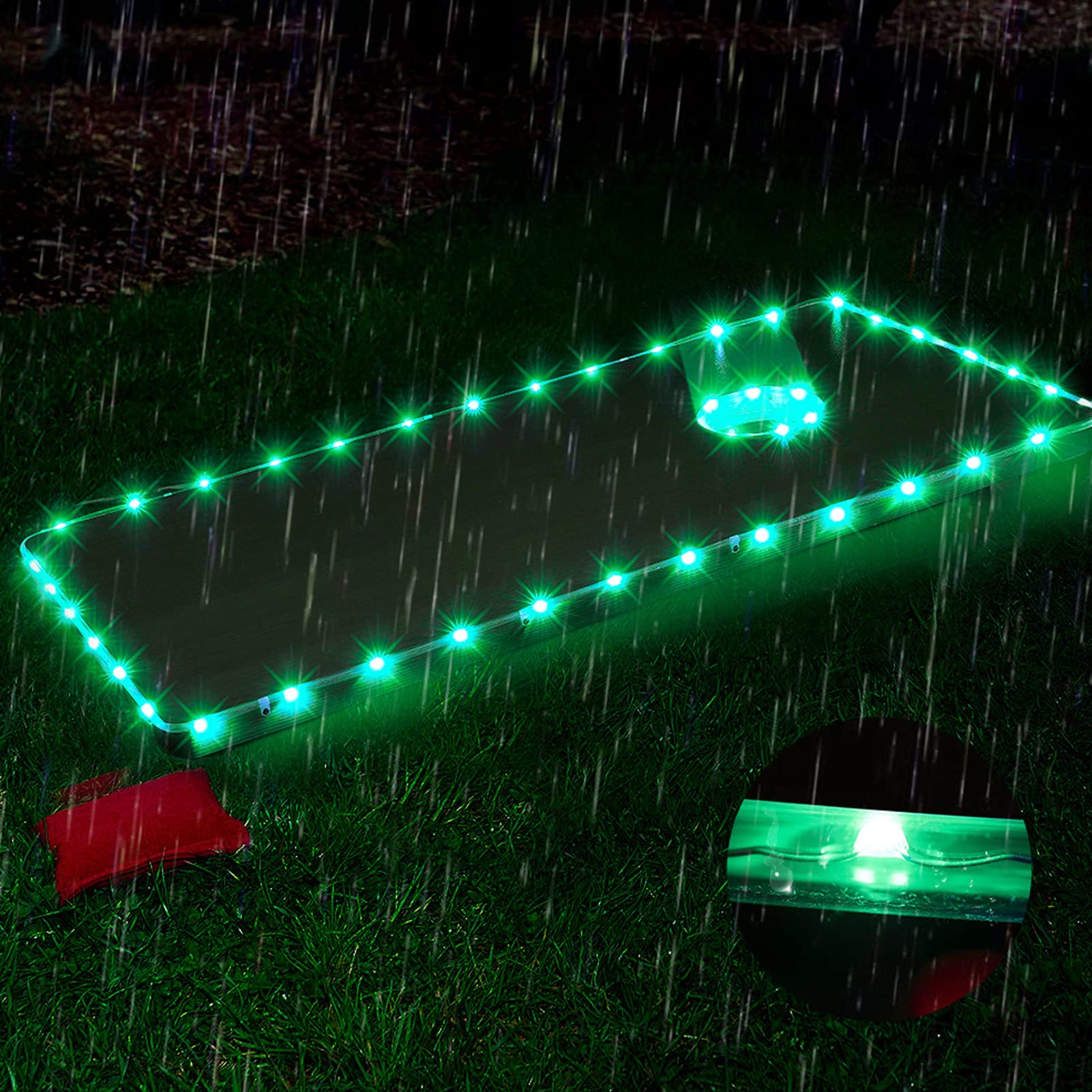 Fockety Lumières LED pour Cornhole, 2Pcs, RVB Télécommandée