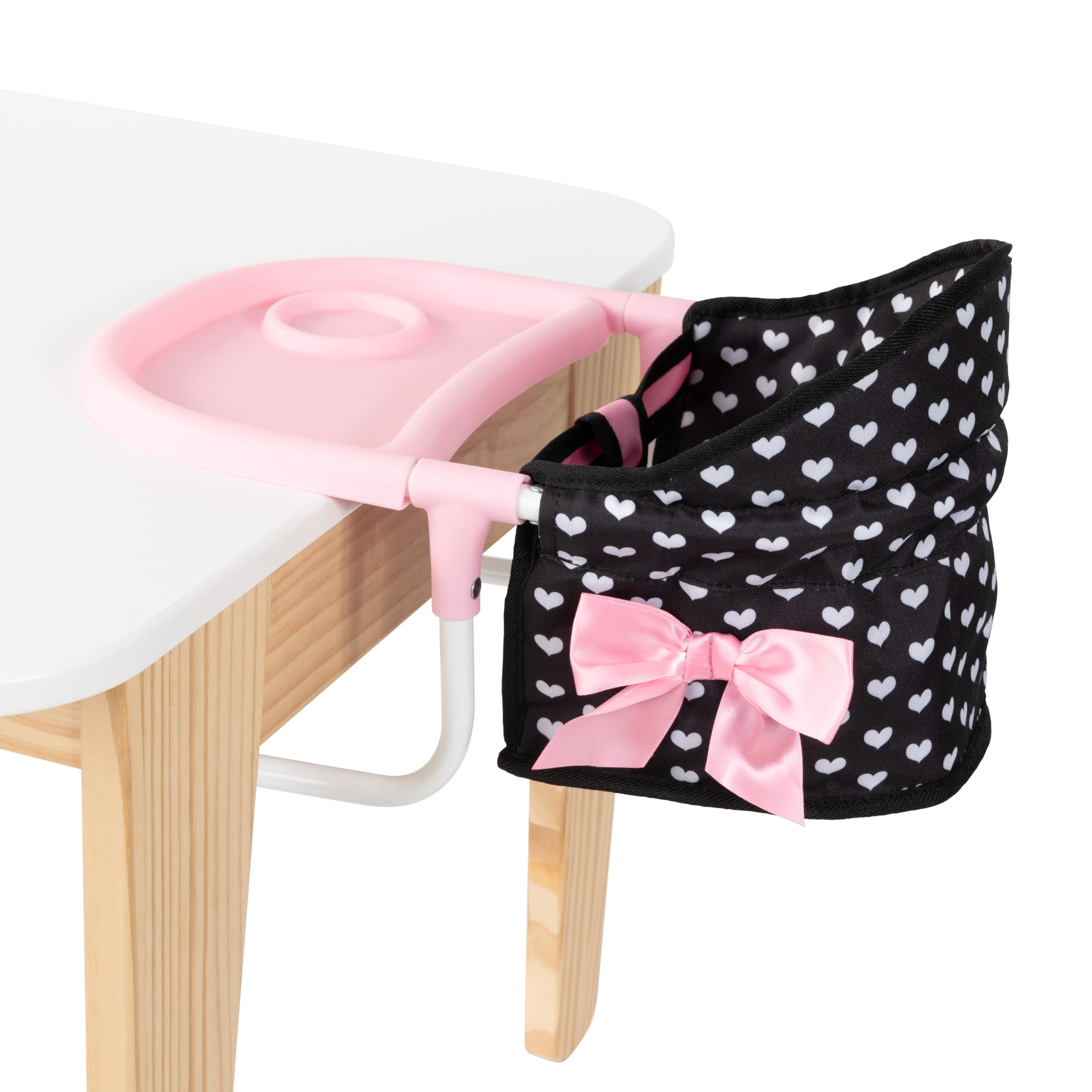 Bayer Design 65960AA Doll's table seat with integrated tray, for dolls up to 46 cm, foldable, adjustable clamp, high backrest - Image 3