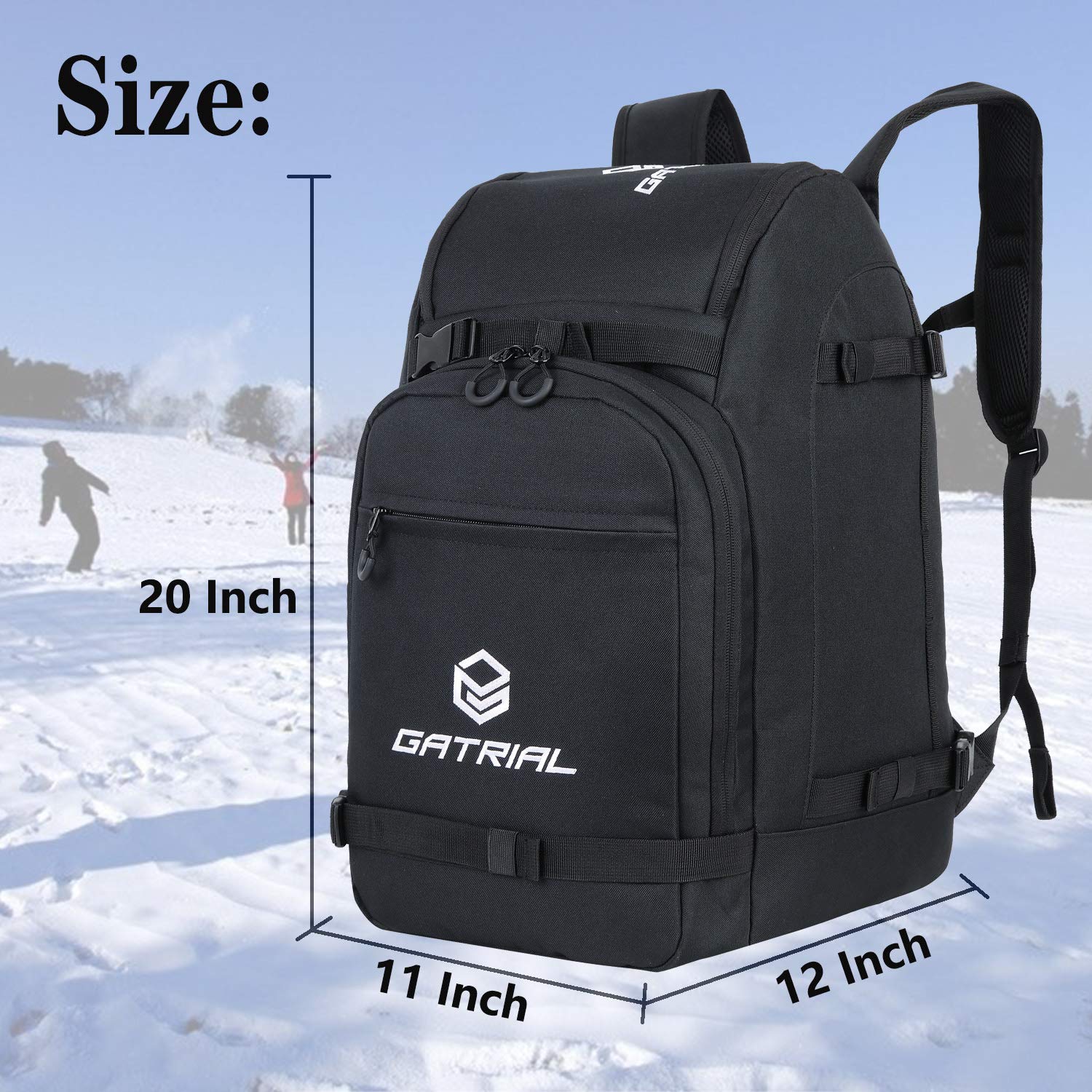 Sac à Dos Ski Sklon 55-65L Étanche - Porte Bottes, Skis Et Snowboard - Sac De Voyage Sport D'Hiver