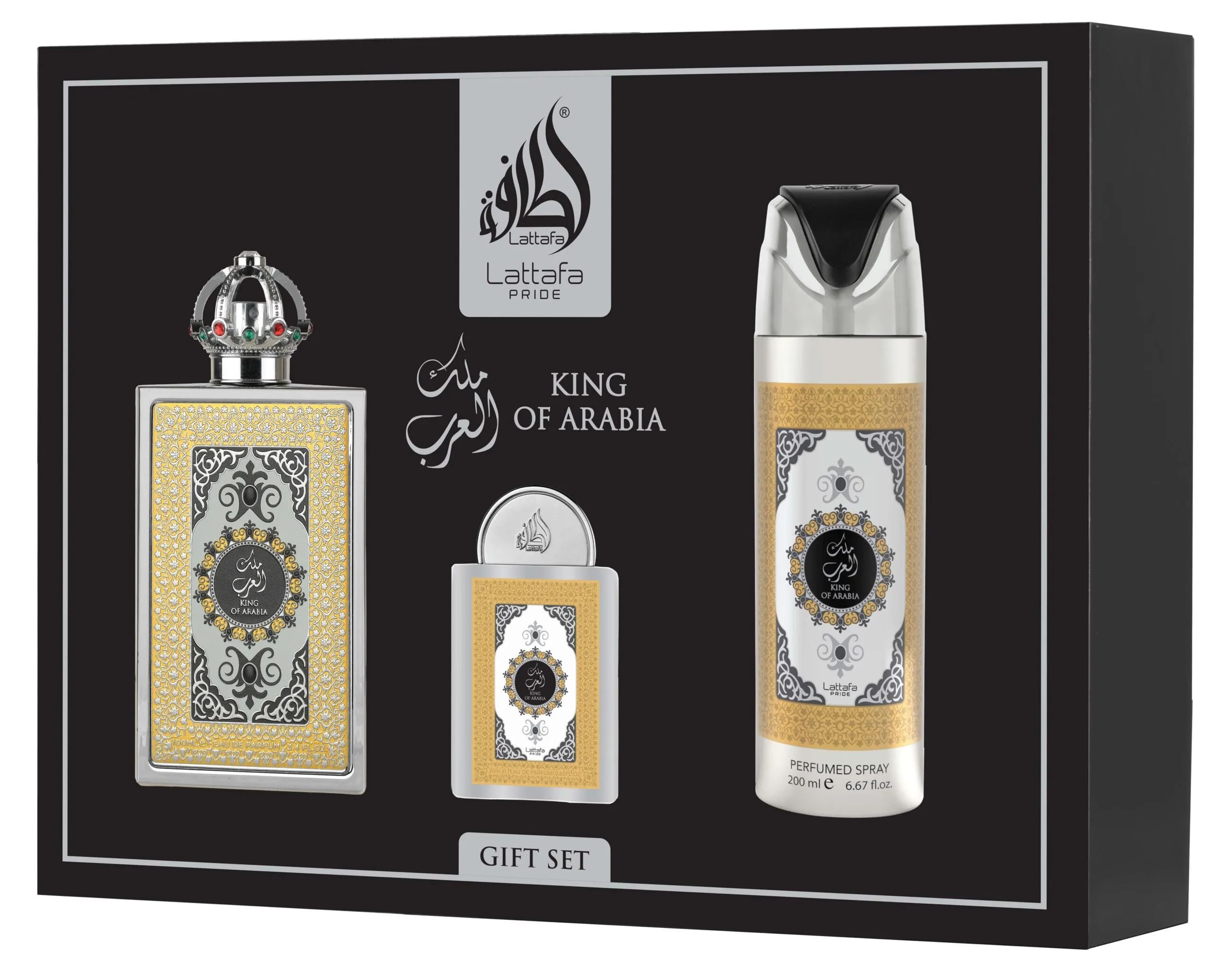 Lattafa King of Arabia Gift Set Eau de Parfum - 100 ml + 20 ml + 200 ml Deodorante