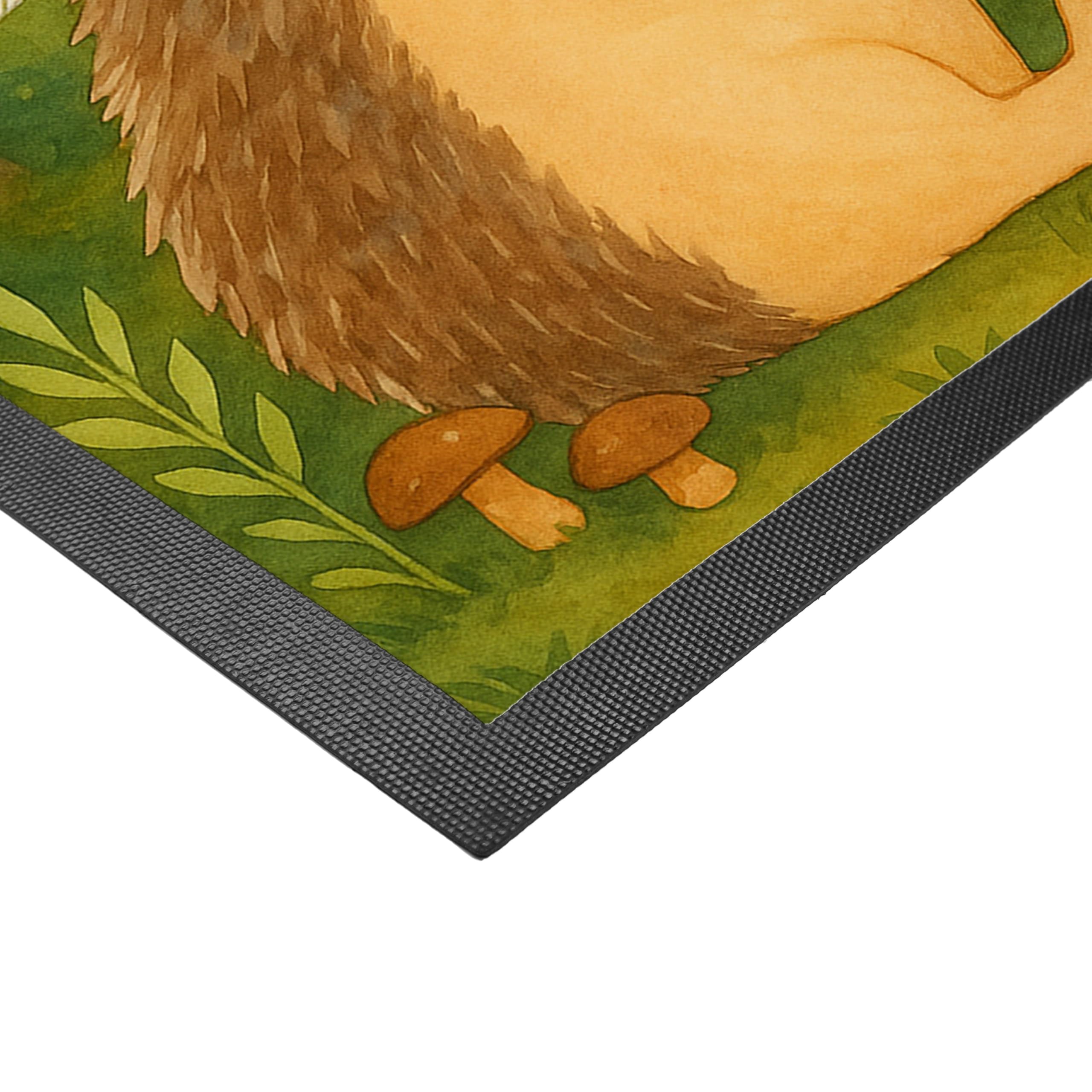 Mr. & Mrs. Panda Fussmatte mit Namen Igel Federschmuck Design 40 x 60 cm - Geschenk, Personalisierte Eingangsmatte, Lagerfeuer, personalisiert, Fußmatte, Abenteuer, Indianer, Camping, personalisierbar