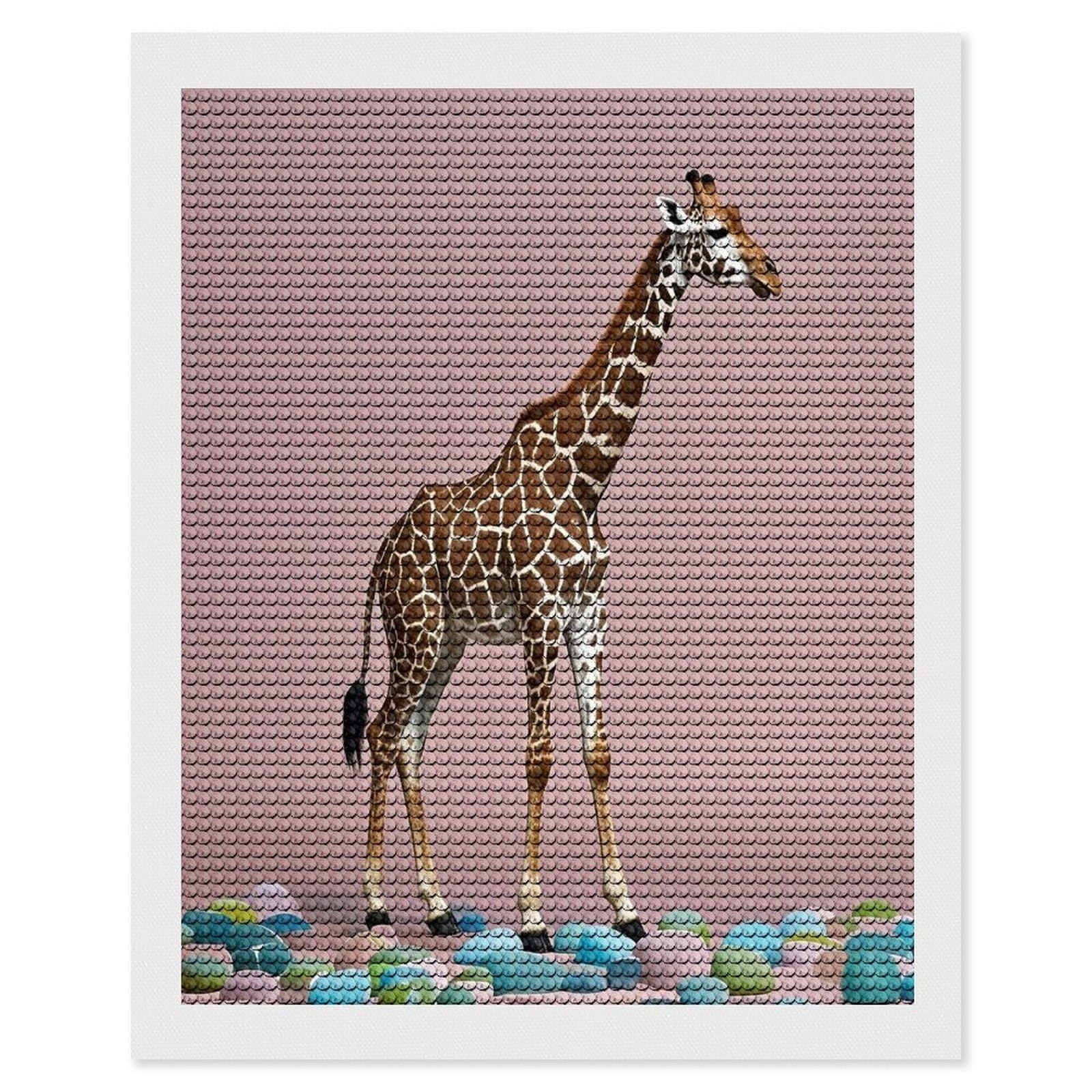 FekiLoot Cherry Giraffe Diamond Painting Kits for Adults Round Paint with Diamonds Pictures Gem Art Painting Kits Personalized Diamond Art Full Drill for Beginners Home Wall Decor