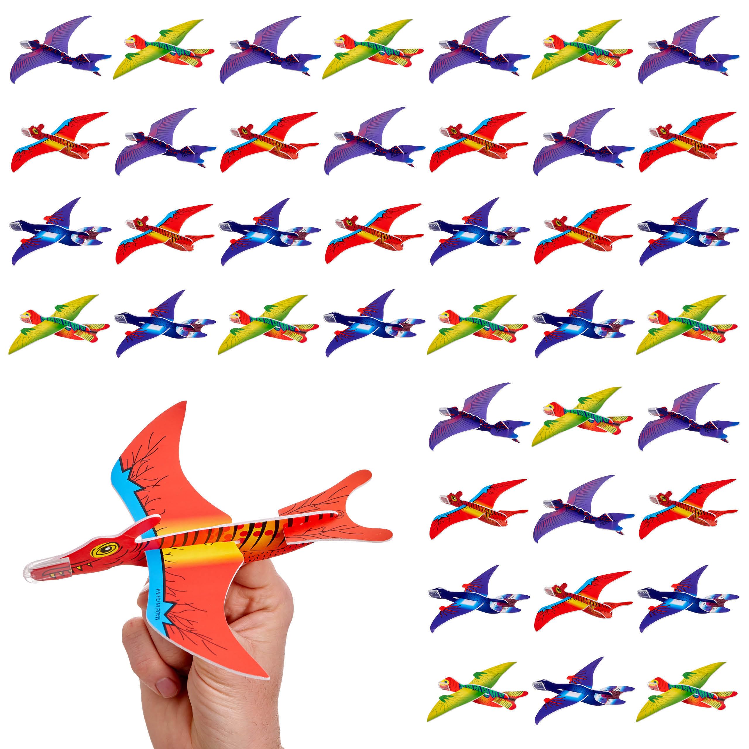 THE TWIDDLERS 48 Dino Styroporflieger Kinder Segelflugzeuge, Dinosaurier Styroporgleiter für Jungen & Mädchen - Schaumstoff Flugzeug Kindergeburtstag Mitgebsel, Partytüten Spielzeug Flieger, Piñata
