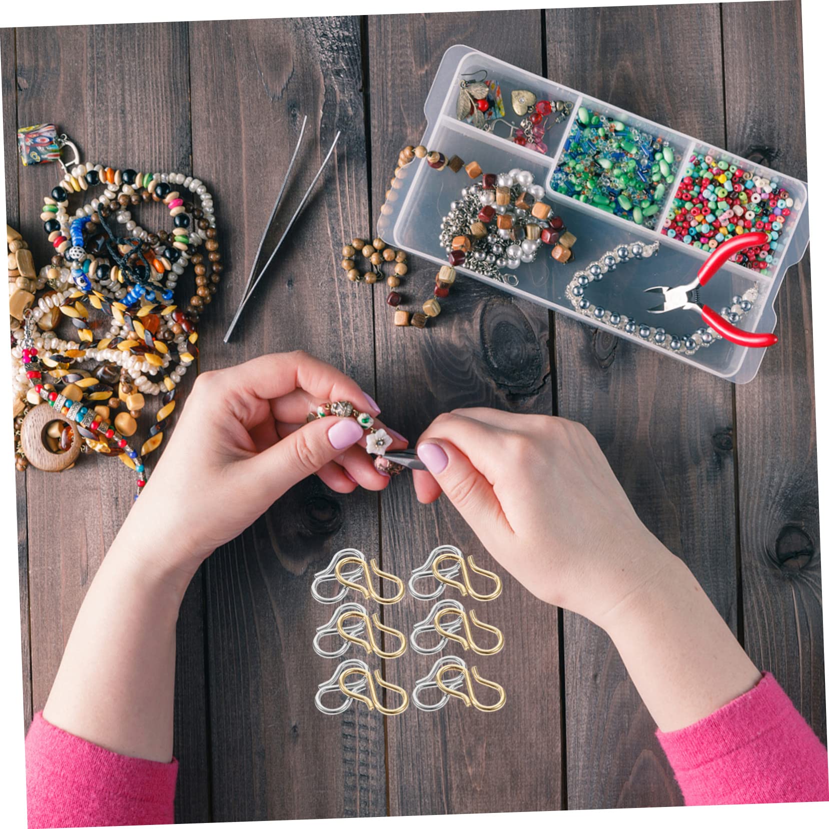 Angoily 5 Pezzi Chiusure per Gioielli Inossidabile S Shape per Diy per Creazione e Riparazione Collane e Bracciali Materiale Resistente e Pratico