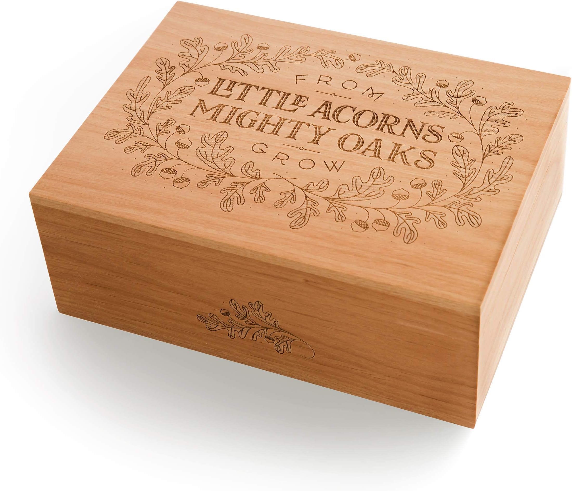 Little Acorns To Mighty Oaks Wood Keepsake Box [Personalized Custom Gifts, Baby, Memory]