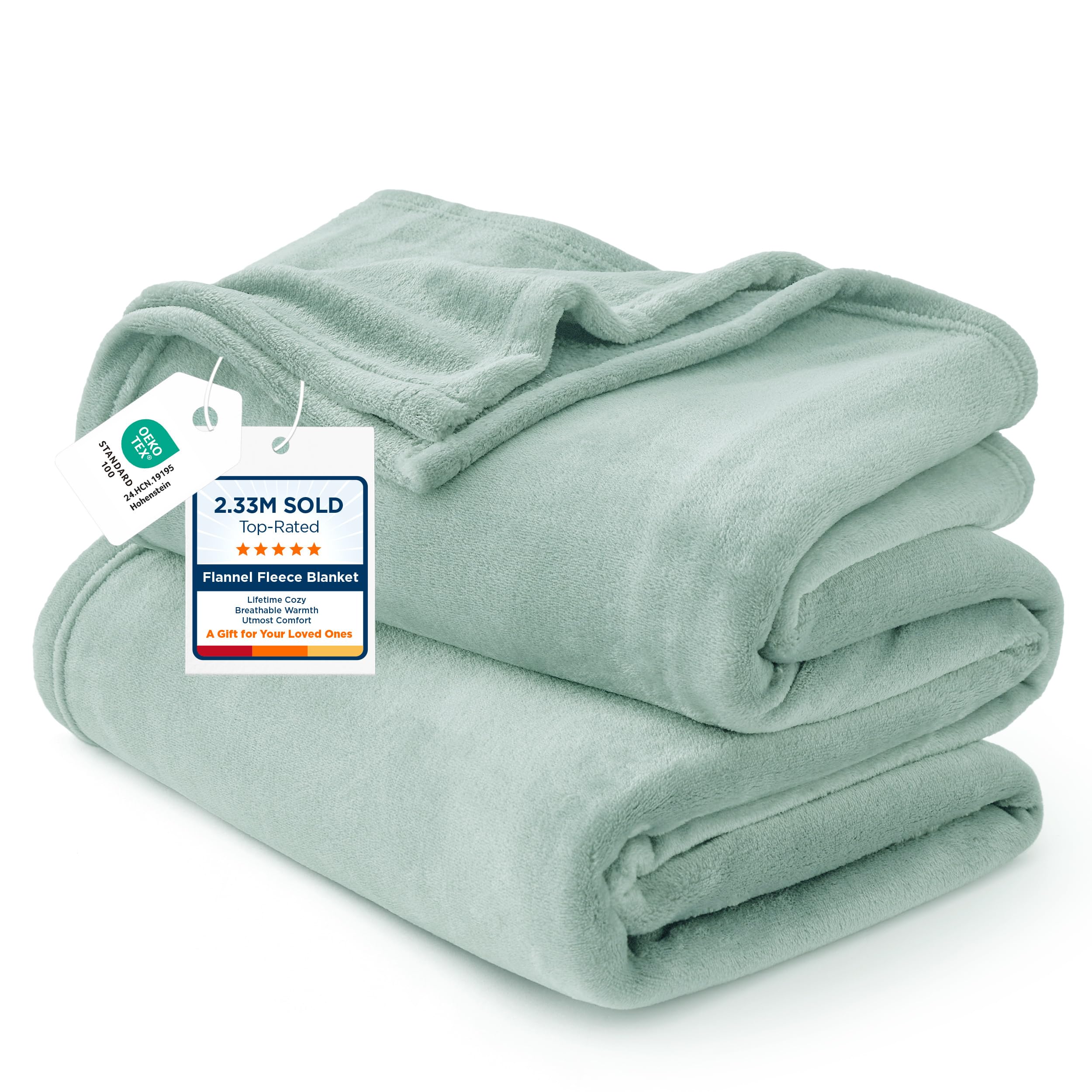 Bedsure GentleSoft Bedding Fleece Blanket for Girls and Boys - Soft Cozy Cute Small Throw Blankets for Travel, 43x55 Inches, Sage Green