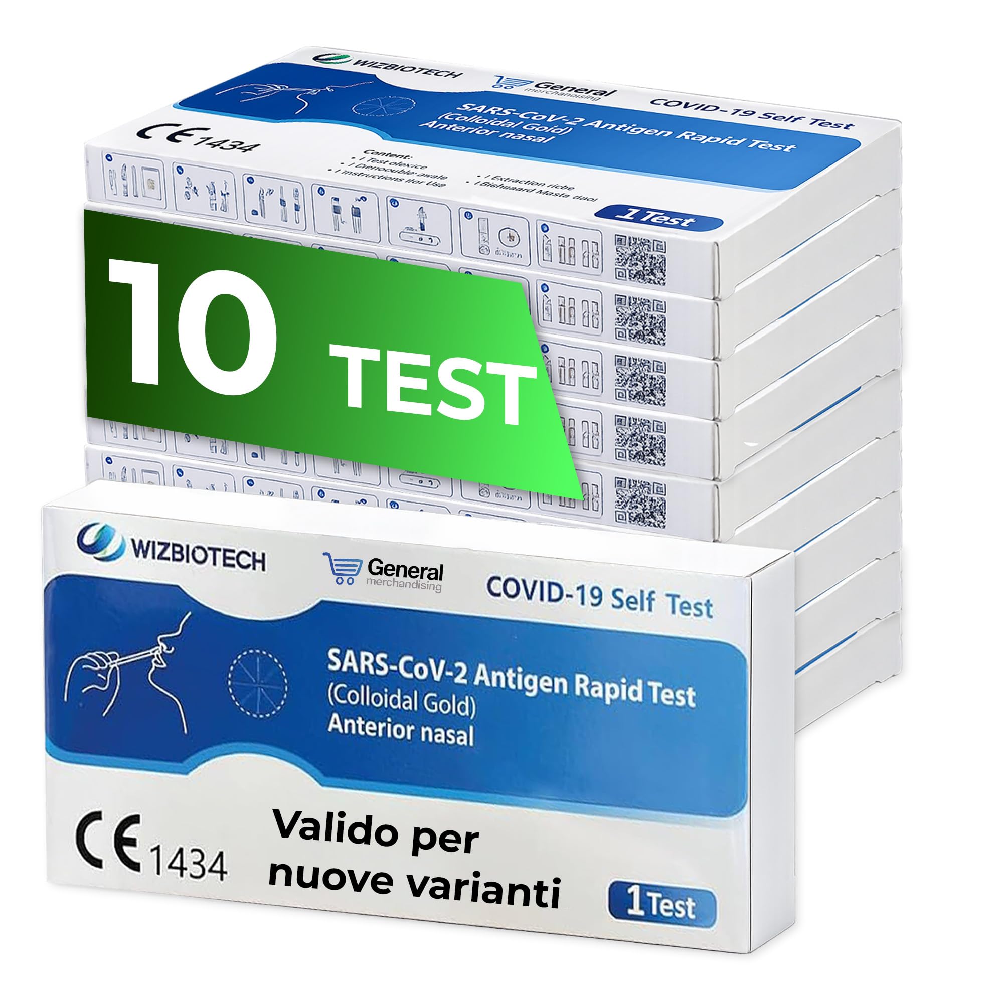 Test Covid 2026-10 Test Antigenici Rapidi per Autotest Domestico - Tamponi Covid 19 Rapido 2026 Nasale con Risultato Veloce per Controllo Infezione