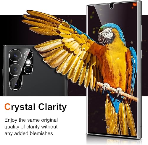 Miniatura 8 de UniqueMe [Paquete de 2+2+1] Compatible con Samsung Galaxy S23 Ultra 6.8 pulgadas, protector de pantalla de TPU flexible, protector de lente