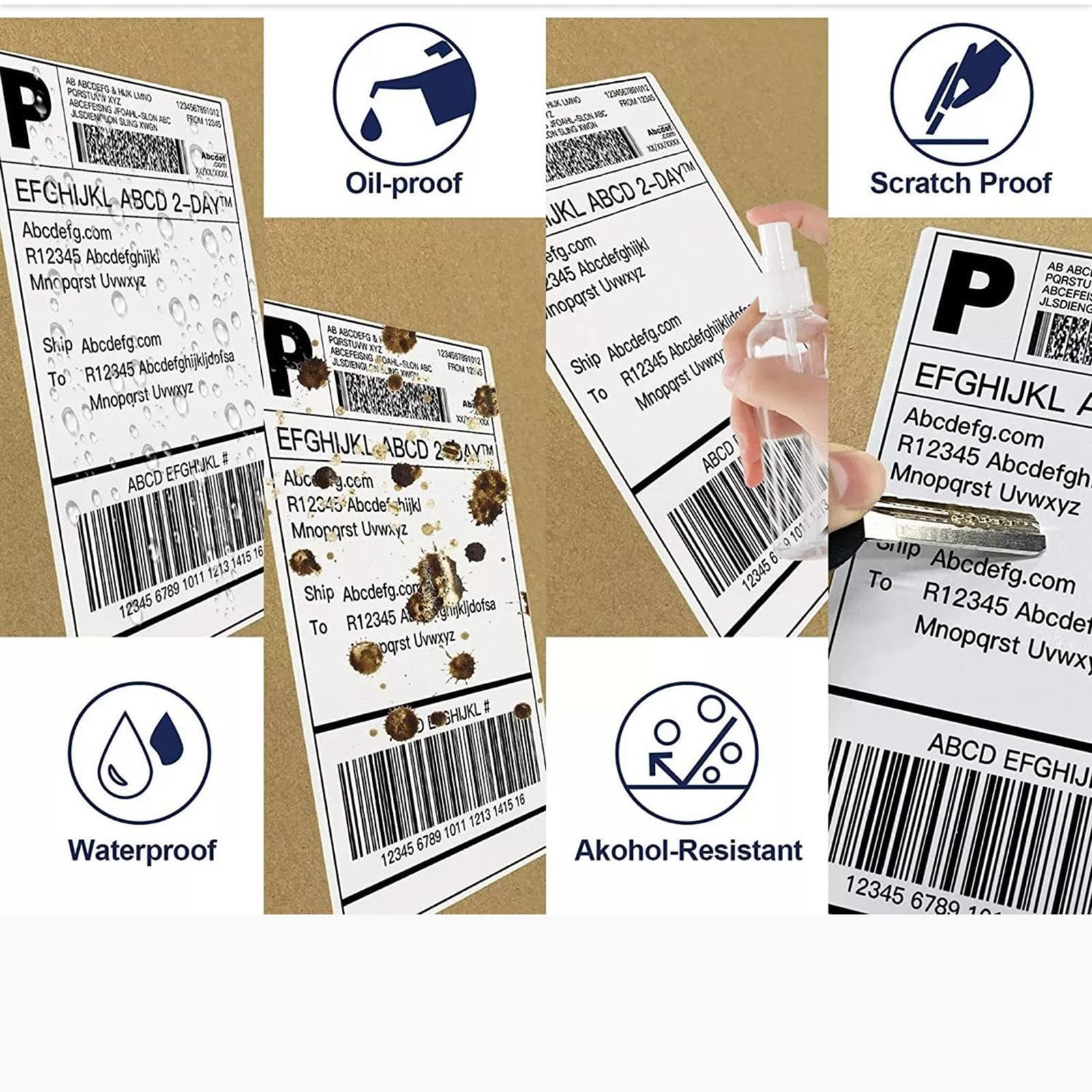 Lot de 500 étiquettes thermiques perforées pliées - Adhésif puissant pour