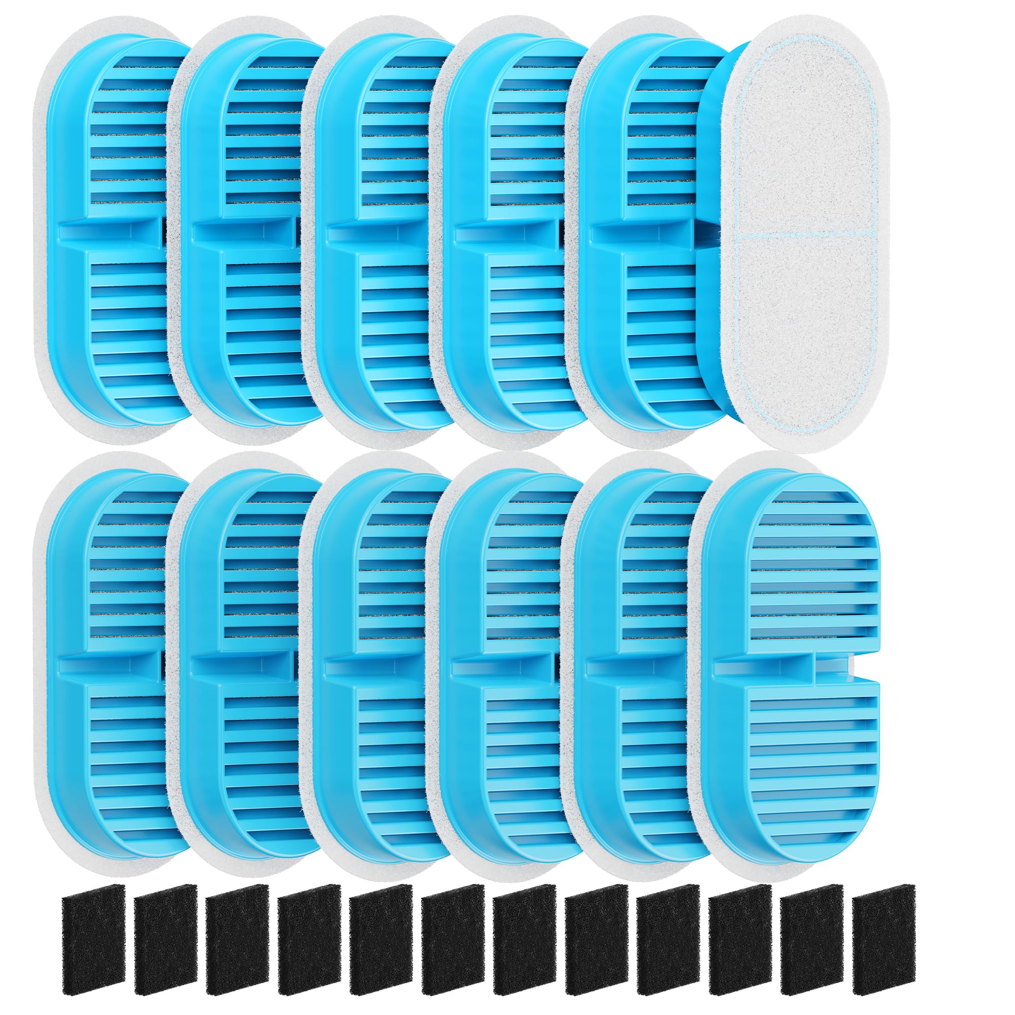 TOONIOOS 24 Fontanella per Gatti Filtri: Fontana per gatti Filtri - Dispenser Acqua Gatti Filtro - Distributore Acqua Gatti Filtros - Filtri Multipli - 12 Filtros + 12 Spugnas