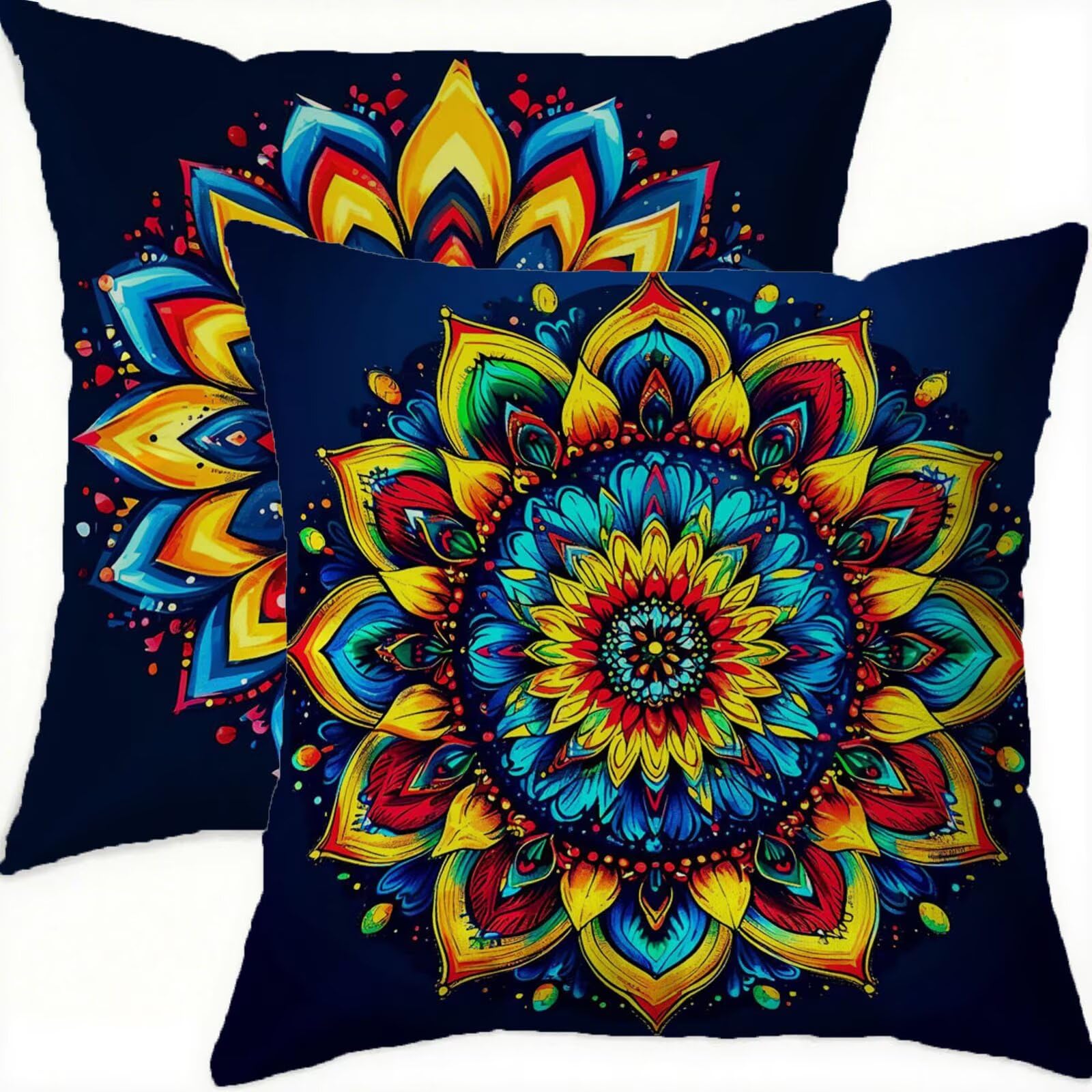 Housses de coussin pour patio et canapé en velours bleu carré 65x65