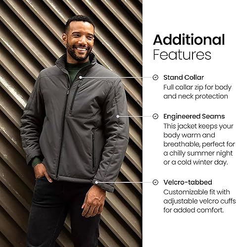 Miniatura 5 de Chaqueta impermeable de peso medio, tela Softshell resistente al agua y al viento, tallas S a 3XL, para hombre