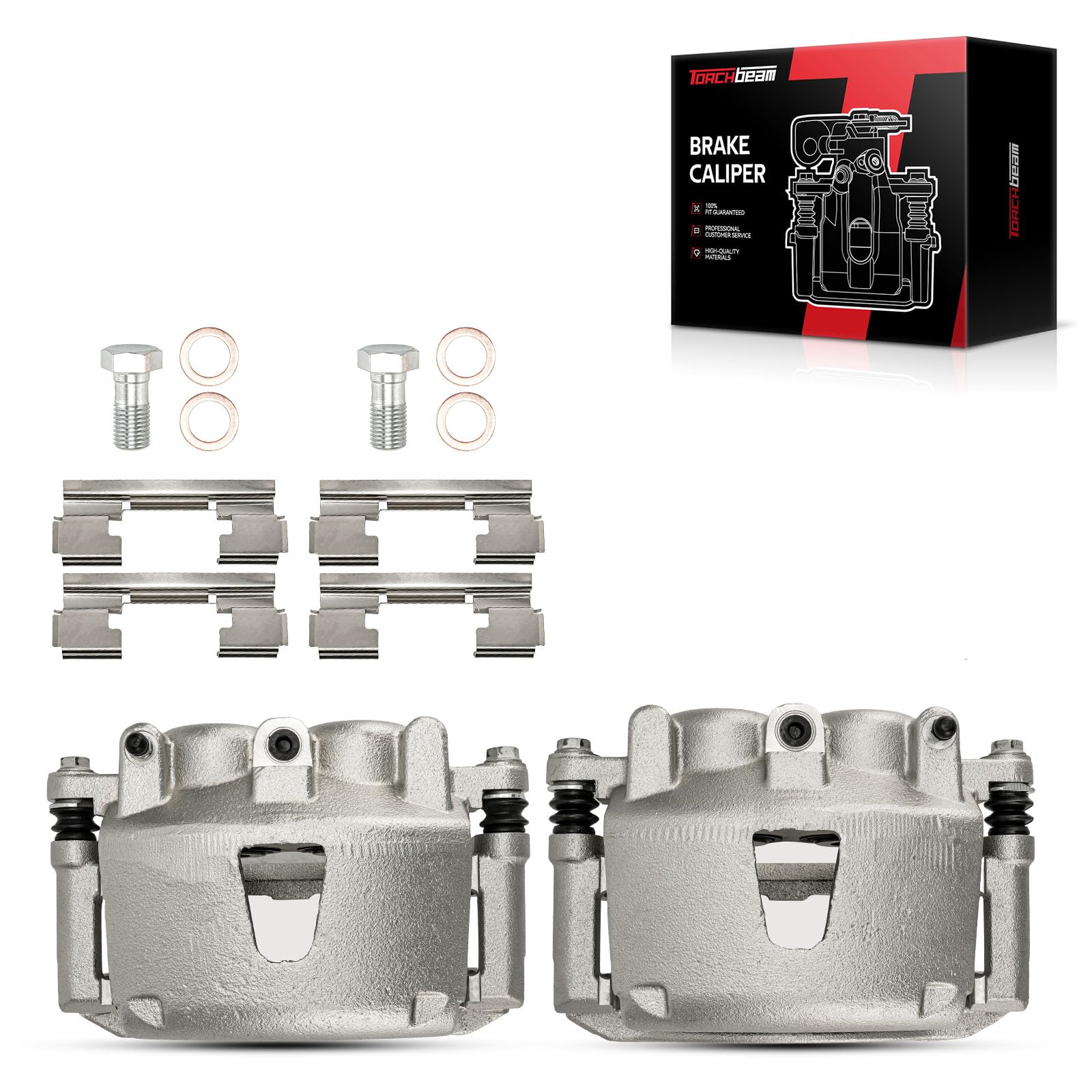 Torchbeam Front Brake Calipers Set for Jeep 2006-2010 Grand Cherokee 3.7L, Jeep 2006-2010 Commander, Jeep 2005 Grand Cherokee, Front Left and Front Right Calipers Replace # 18B4990+18B4991