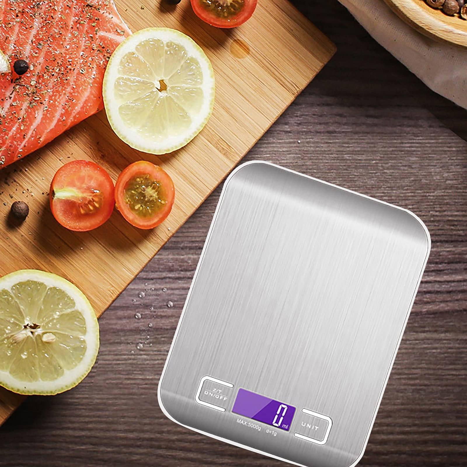 Lauff Bilancia Da Cucina Digitale 10kg - Sensore Alta Precisione 1g - Unità: G, Oz, Lb, Ml - Funzione Tara - Piano In Vetro Temperato Impermeabile - Con 2 Vassoi - 2