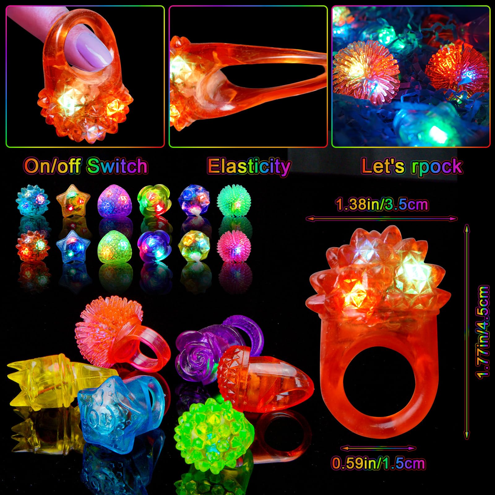 OLUPP 100 piezas de recuerdos de fiesta brillantes para fiestas de neón para fiestas brillantes, bodas, conciertos, raves