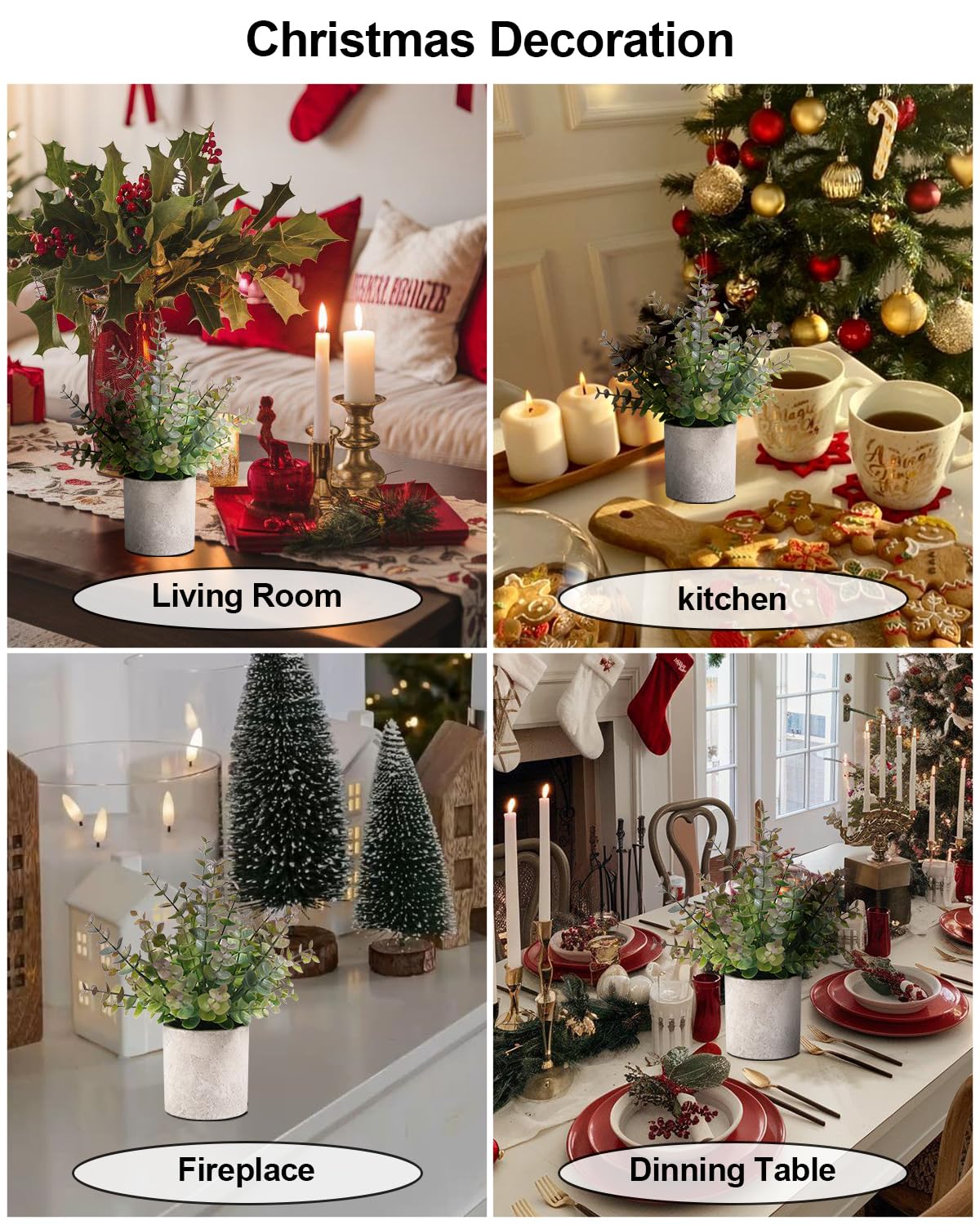 LEUCHTAMOR 2 Pack Artificial Eucalyptus Plants, Fake Plants Potted - Image 4