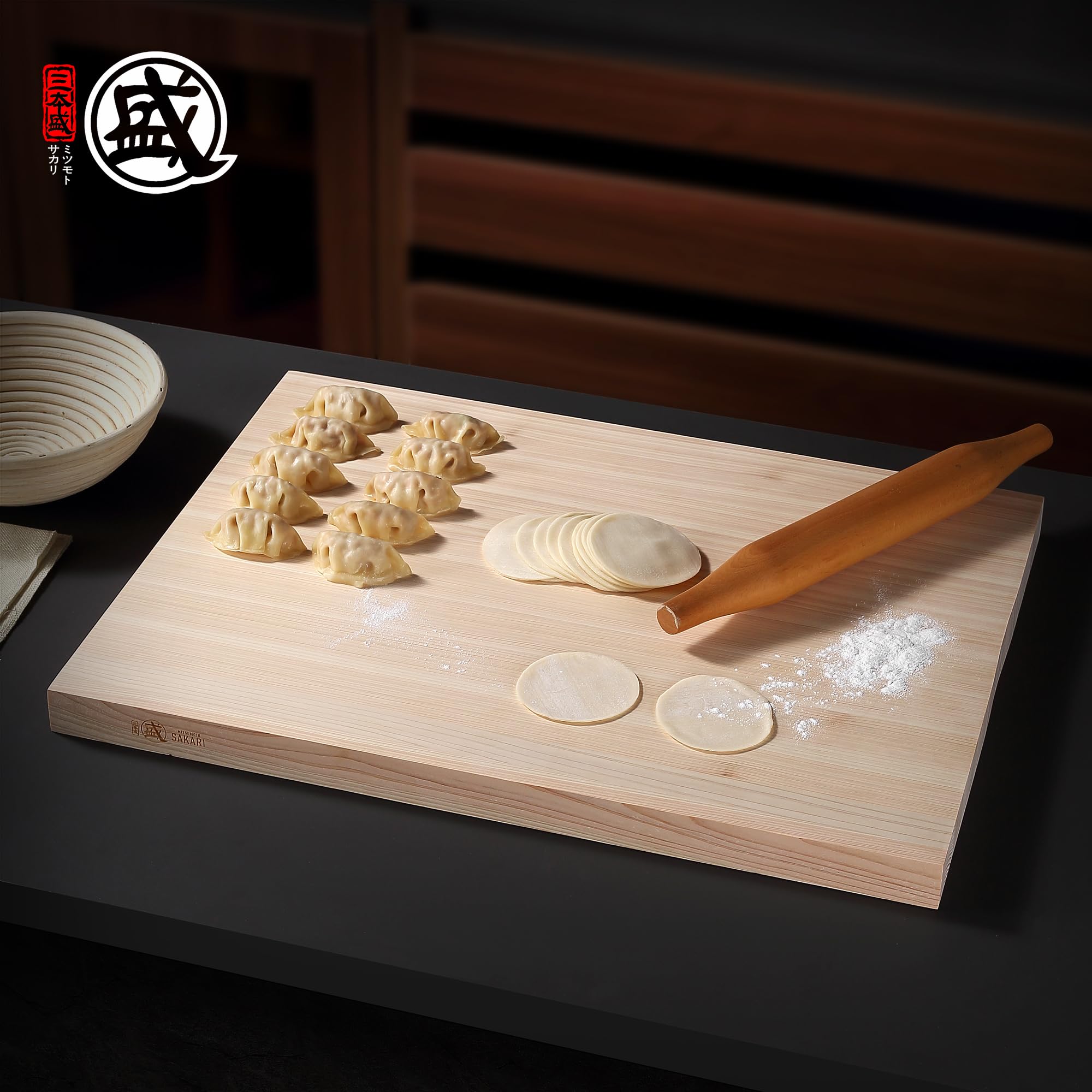 MITSUMOTO SAKARI 60*45*3.5 cm Tabla de Cortar Profesional de Ciprés Japonés | Madera Hinoki Maciza Natural, sin Recubrimientos, 3 Tamaños para Cocinas, Regalo Gastronómico Práctico