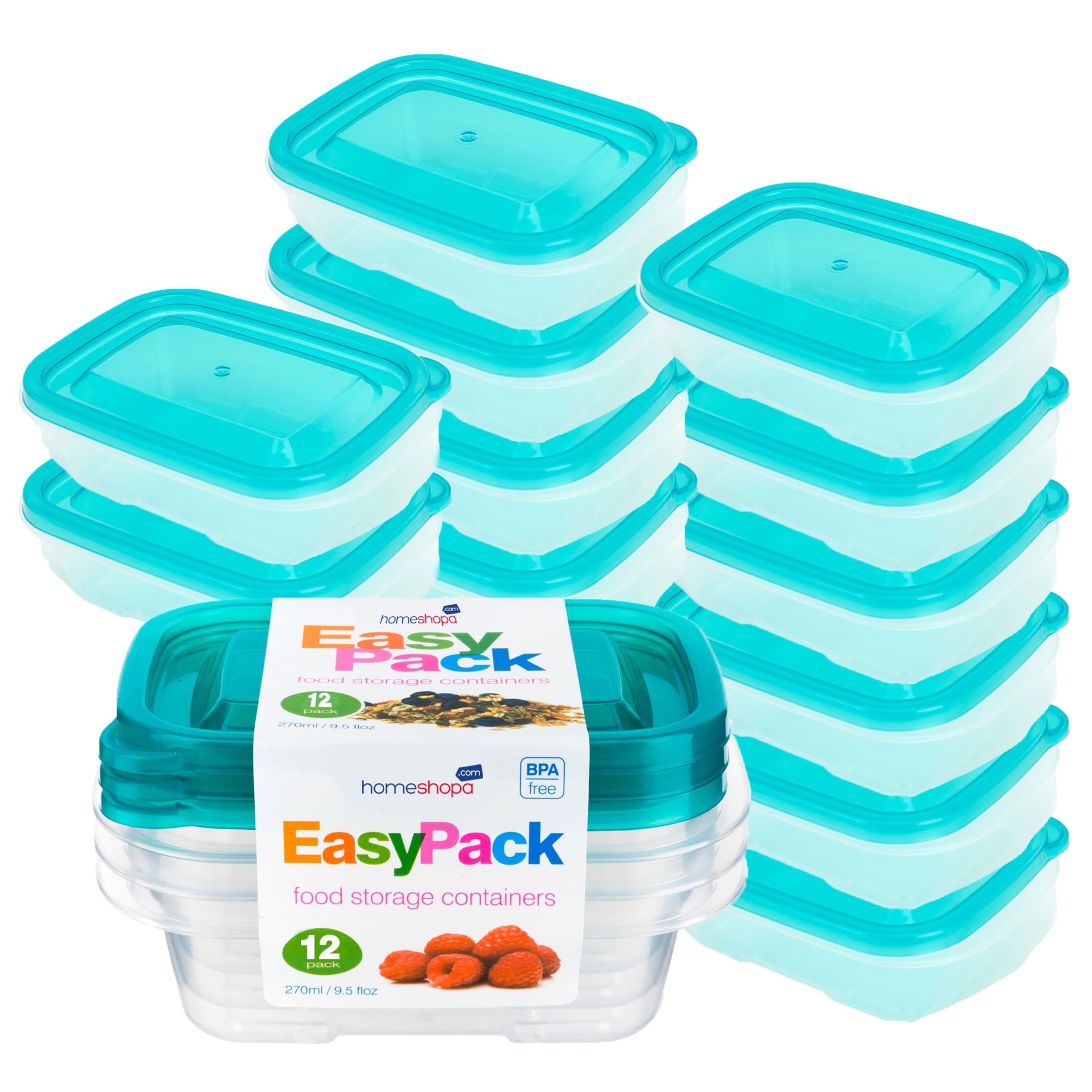 Homeshopa.com 270Ml Container With Lid Homeshopa Plastic Food Storage Containers With Lids, 12 Pack 270Ml Leakproof Bpa Free Stackable, Micorwave Freezer & Dishwasher Safe, Reusable Airtight Meal Prep Lunch Box