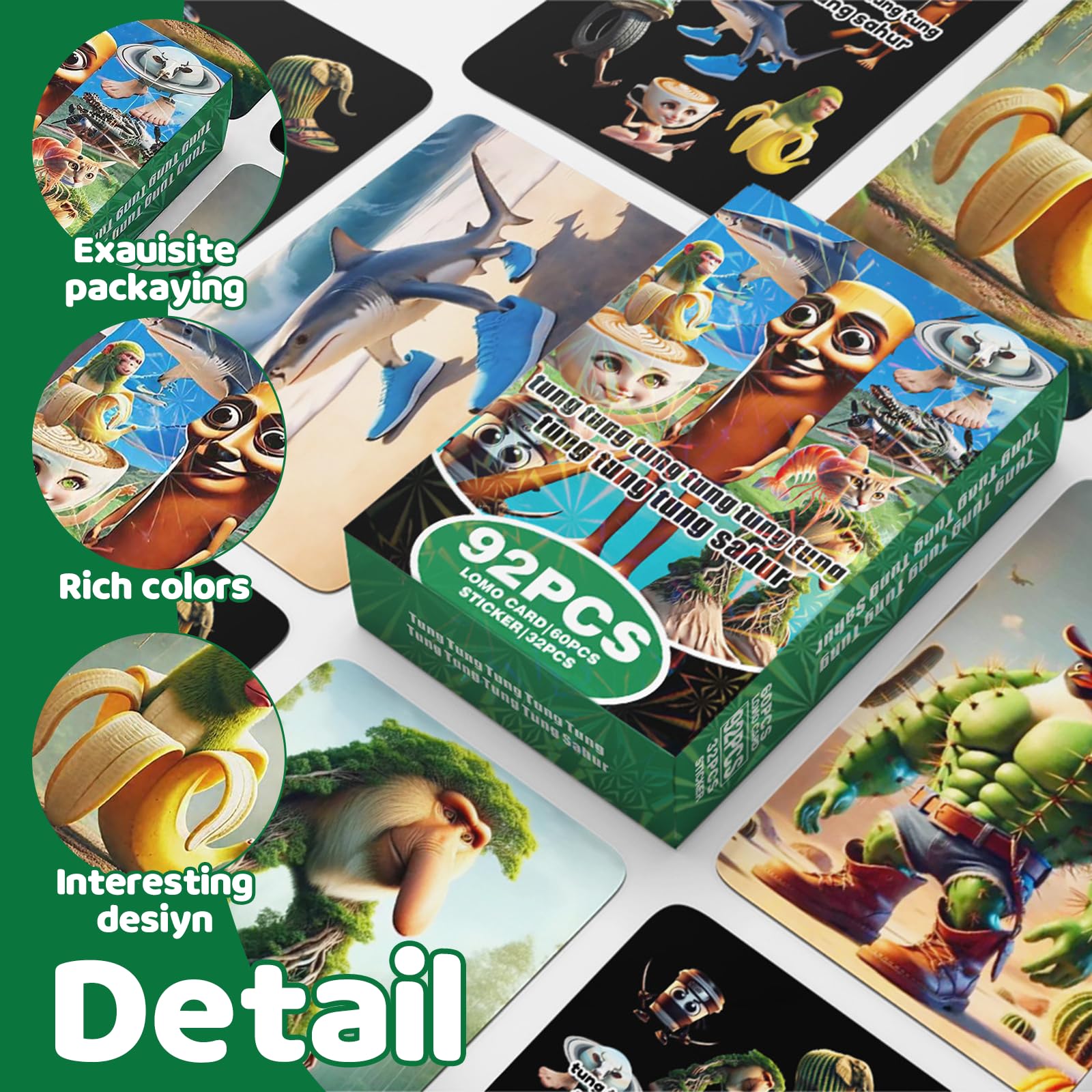 Juego De 60 Cartas Coleccionables + 32 Pegatinas – Diseños Psicodélicos Únicos, Ideal Para Regalar A Niños Y Coleccionistas En Navidad O Cumpleaños
