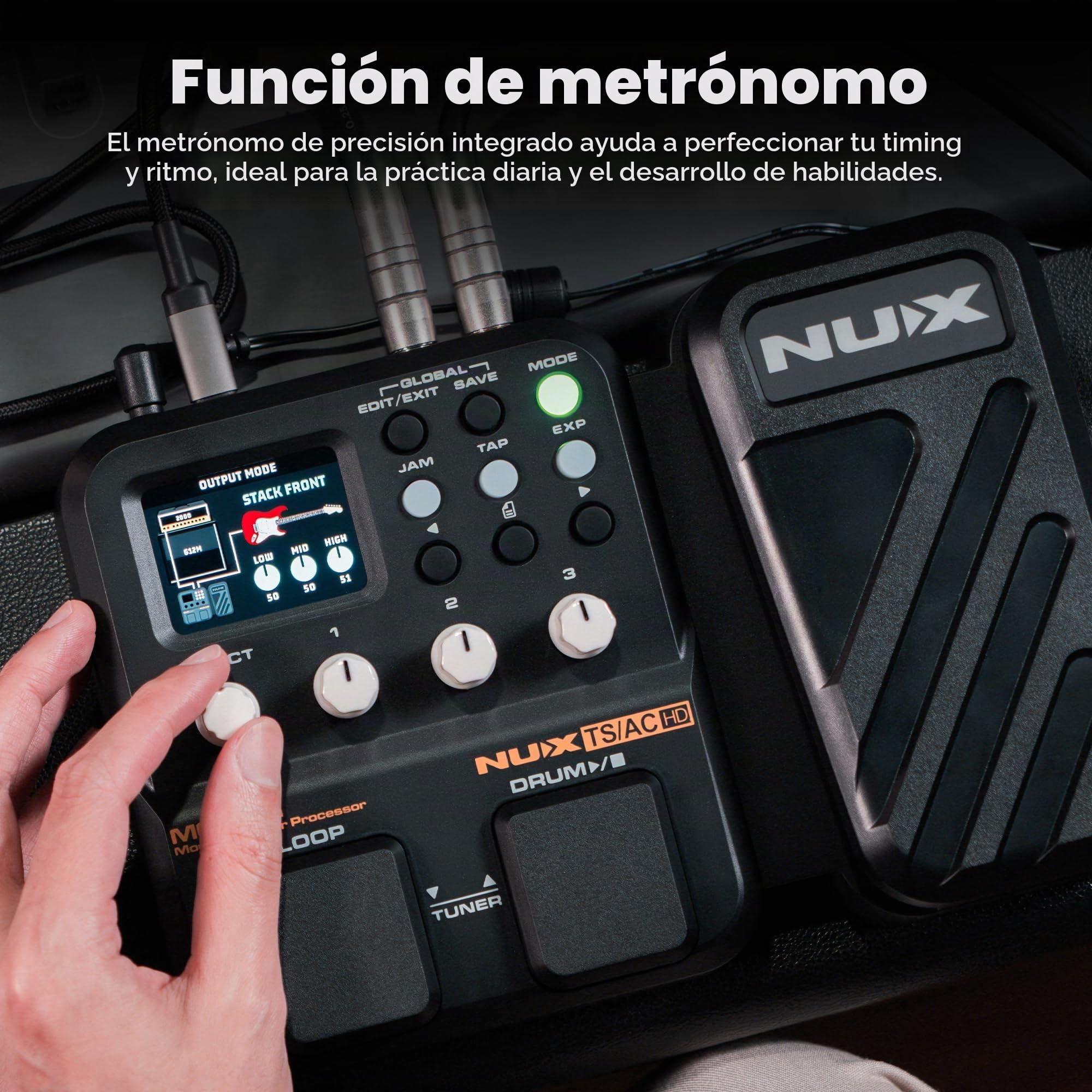 NUX MG-101 - Pedal de efectos múltiples, 25 modelos de amplificador clásicos, 512 muestras de resolución IR, 46 efectos, transmisión en directo fácil