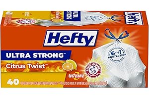 Hefty Ultra Strong Tall Kitchen Trash Bags: Odor-Fighting Citrus Twist Scent