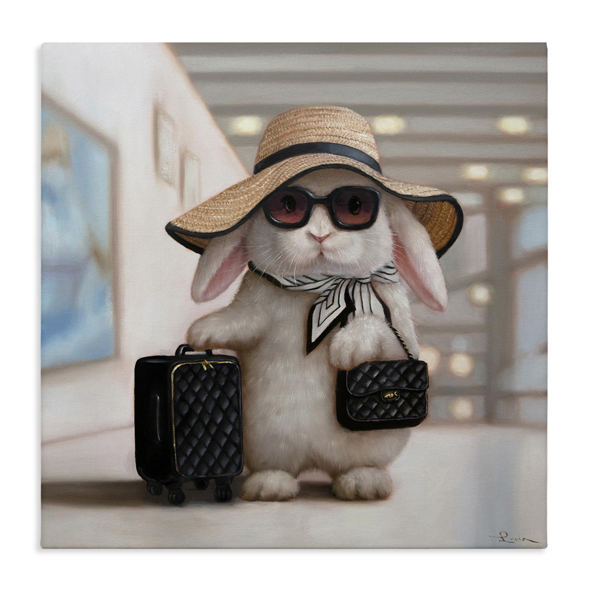 Stupell Industries Unframed 'Bun Voyage Traveling Rabbit'| Canvas Art