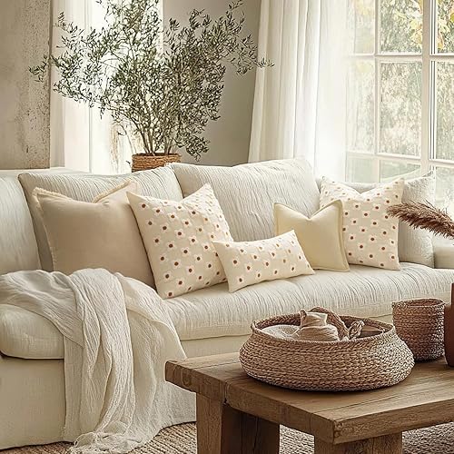 Miniatura 3 de EMEMA Juego de 2 fundas decorativas de cojín de jacquard rombo, fundas cuadradas para sofá, cama, sala de estar y dormitorio, 20 x 20 pulgadas,