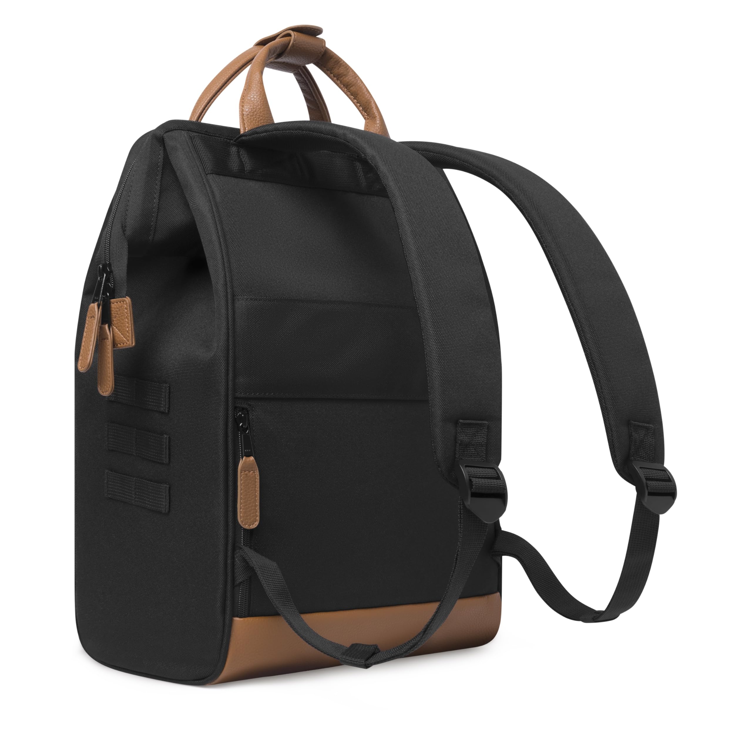 CABAIA - Sac à Dos Adventurer Cologne Medium 18L - Déperlant - Compartiment Ordinateur Portable 13" - 2 Poches - Certifié Vegan - Sac Voyage, Affaires, École pour Homme et Femme - Noir