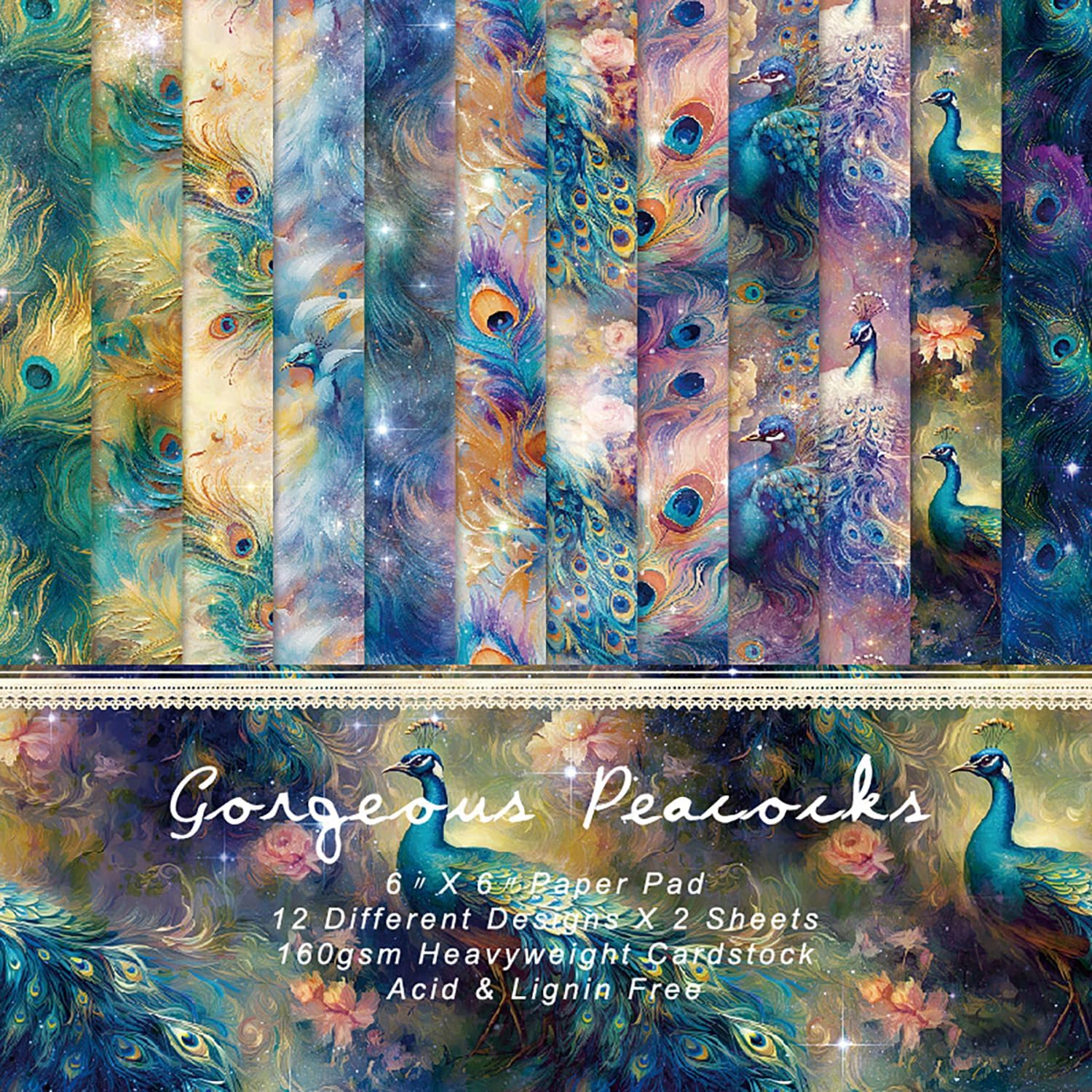 YASMEN Scrapbook Paper Pad 6x624Pcs Craft Cardstock Paper