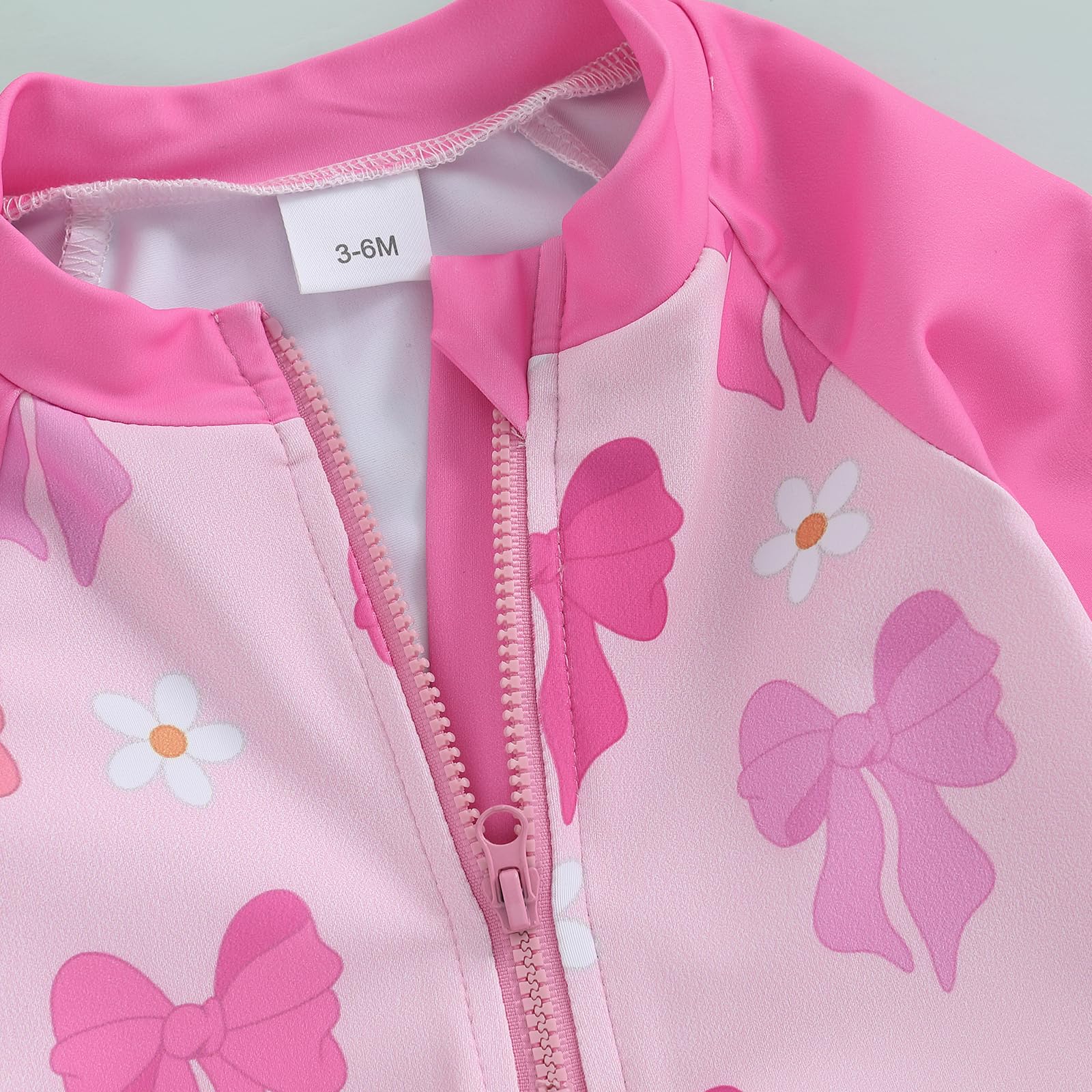 KMBANGI Toddler Baby Girl Swimsuit Set Kids Rash Guard Floral Long Sleeve One Piece Bathing Suit Swimwear with Trunks Shorts (Pink, 18-24 Months)