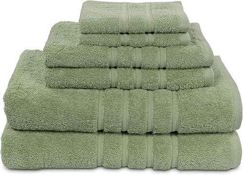 Designer MyTowels - Juego de 6 piezas de algodón Shirpur, verde mar