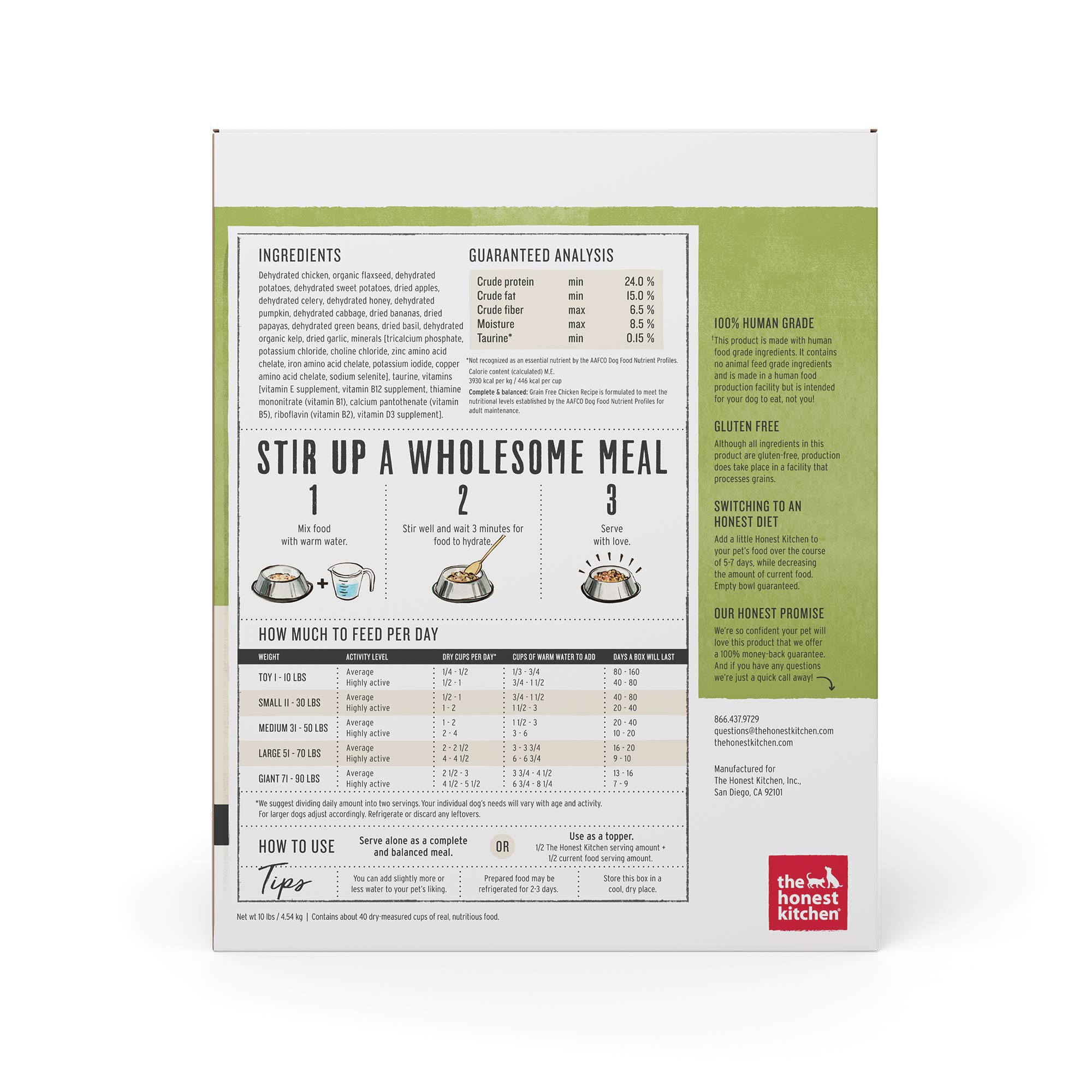 honest kitchen serving size